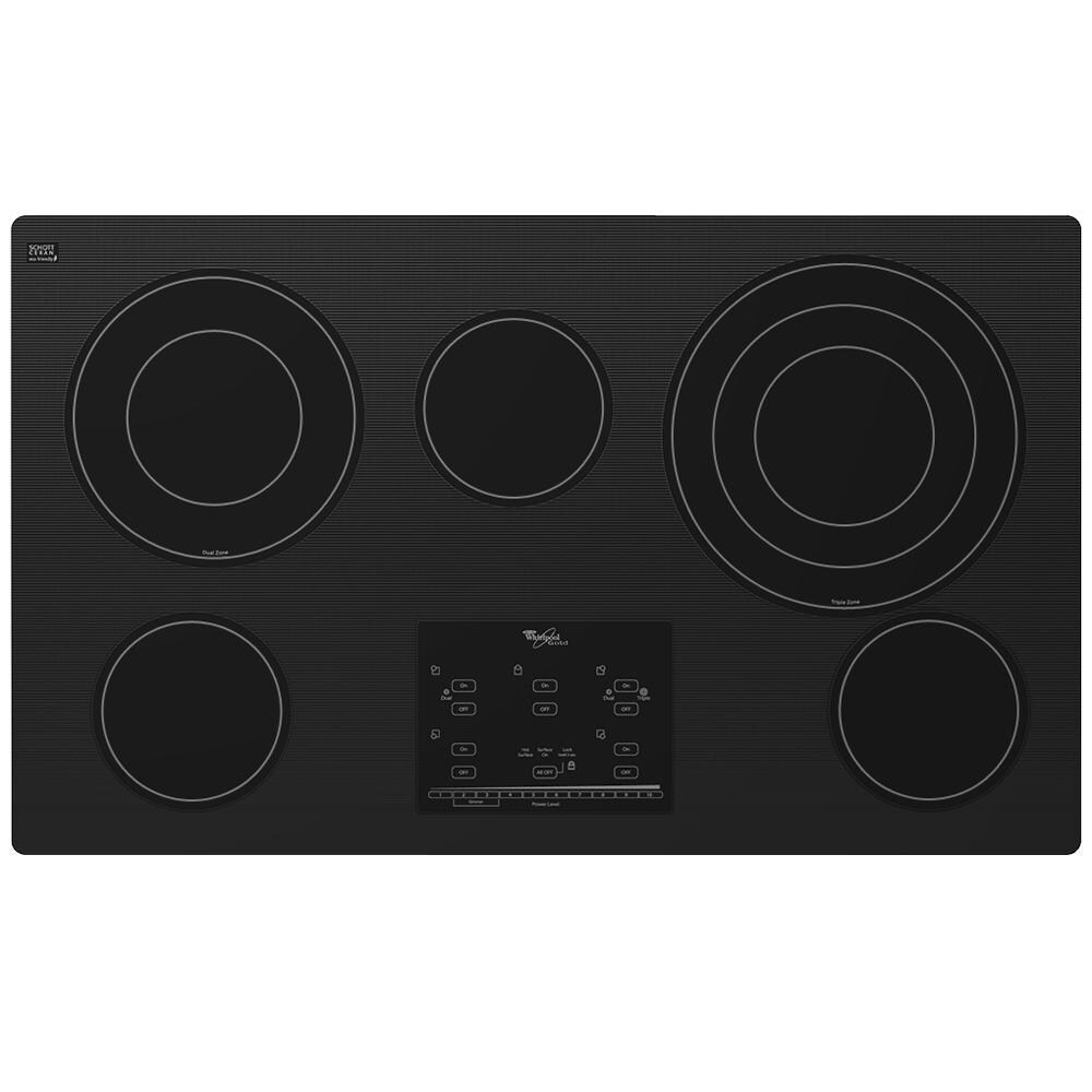 Whirlpool G9CE3675XB Gold 36-in 5 Elements Smooth Surface (Radiant) Black Electric Cooktop