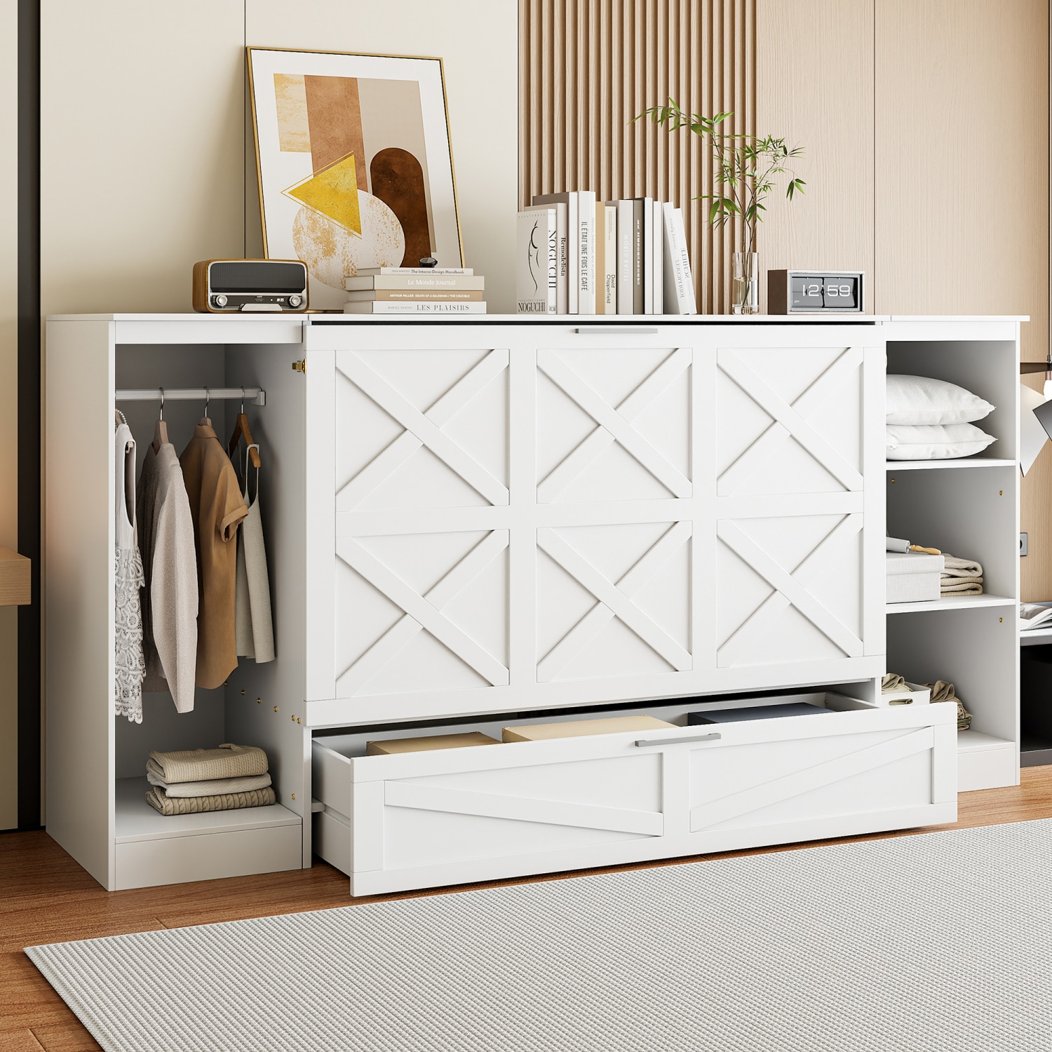 Streamdale Furniture Streamdale Twin Size Murphy Bed with Bedside ...
