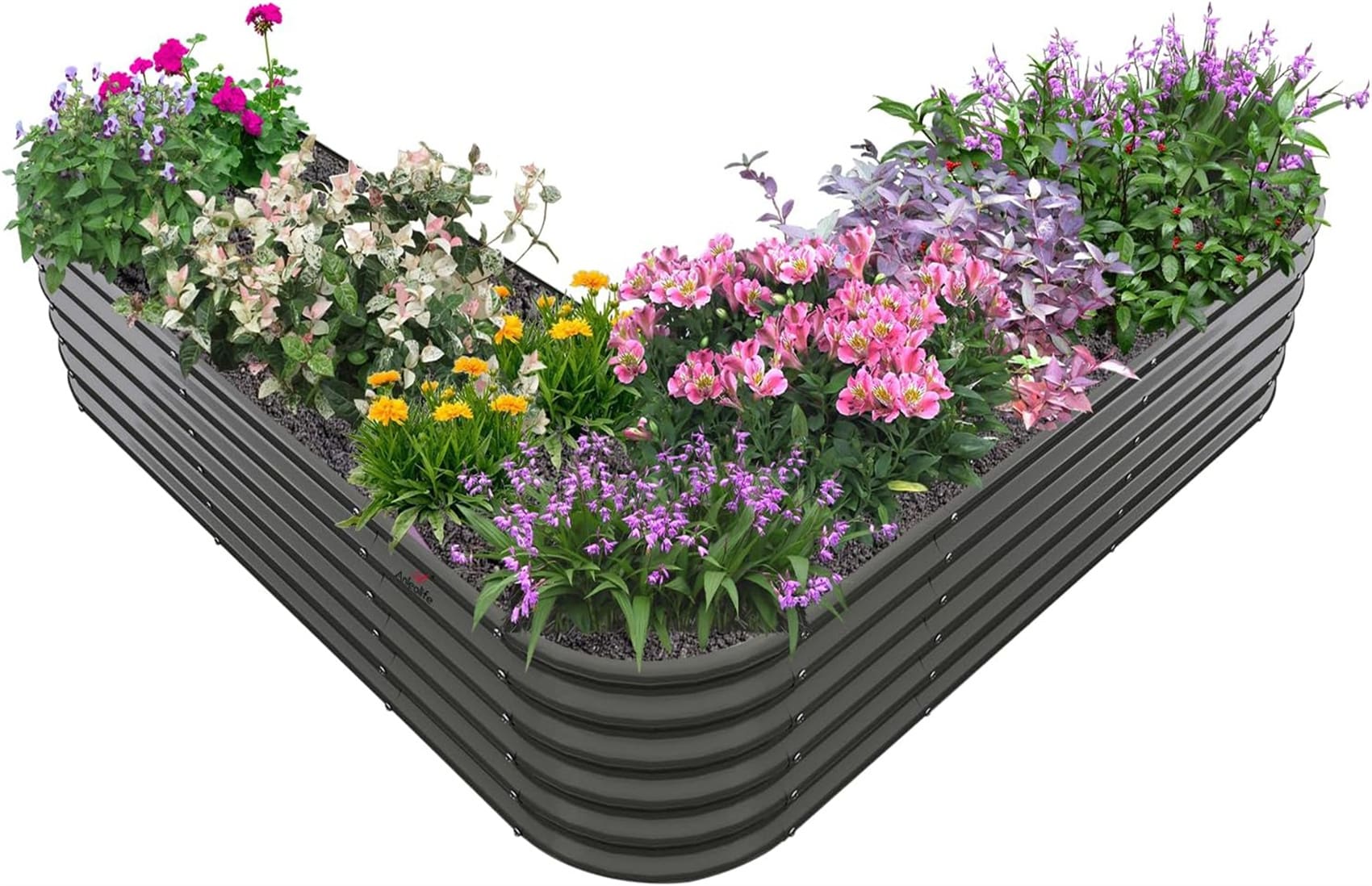 Damerin W228RA 10-cu ft 81-in W x 81-in L x 18-in H Quartz Grey Metal Raised Garden Bed