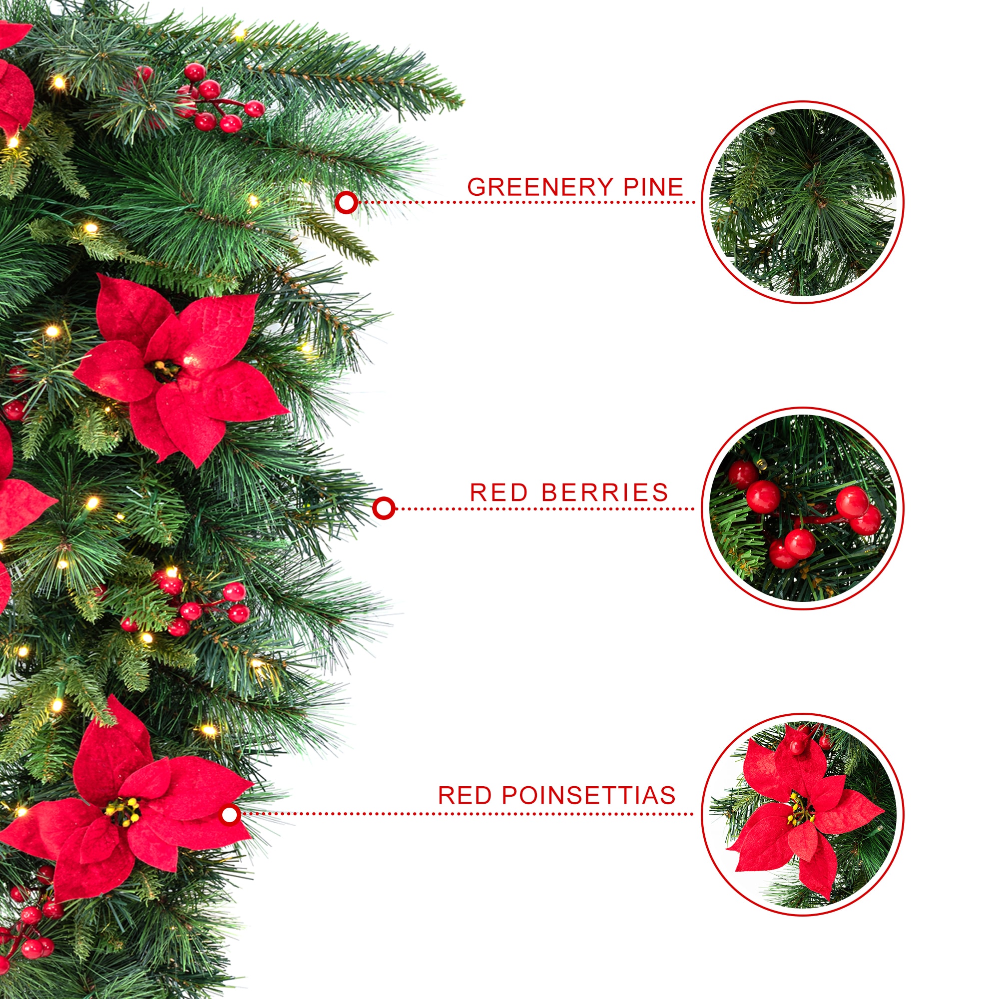 Glitzhome 2016000028 Artificial-Christmas-Garland - View #8