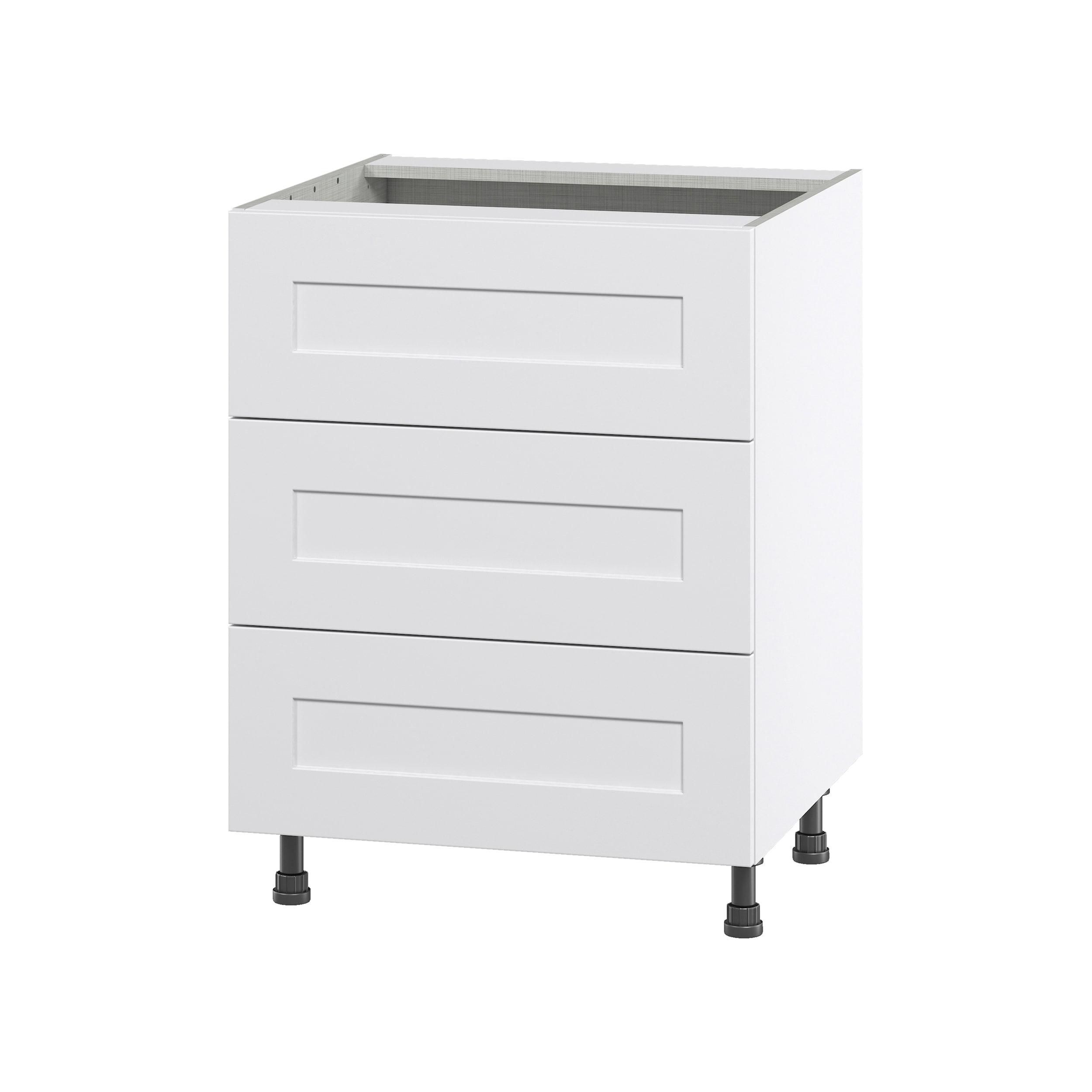 Hugo&Borg Jolie 15-in W x 34.5-in H x 24-in D Warm White 3-Drawer Base Fully Assembled Cabinet