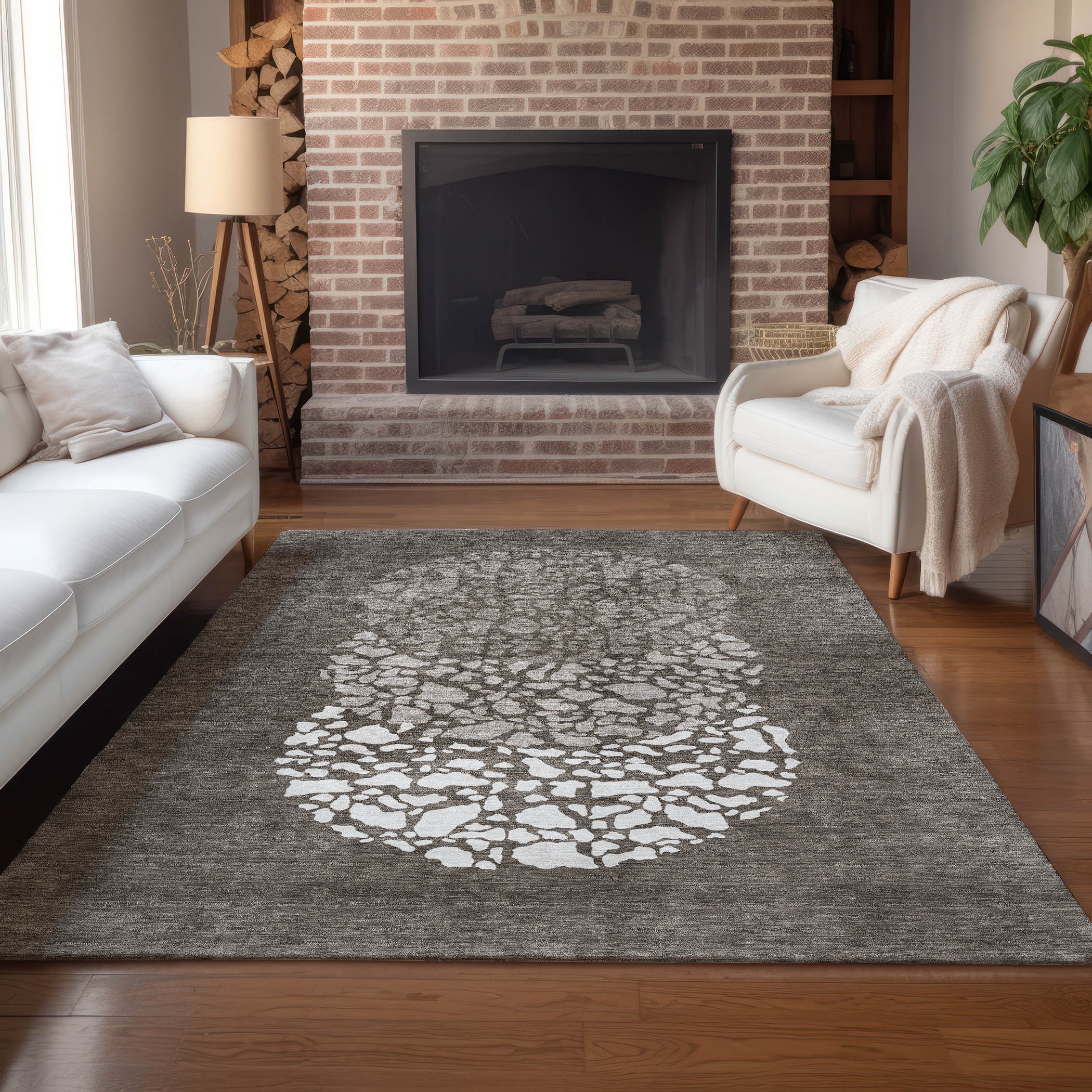 Addison Rugs ACN643TP3X5 Chantille ACN643TP 3 x 5 (ft) Polyester Taupe Rectangular Indoor/Outdoor Abstract Machine washable Area rug