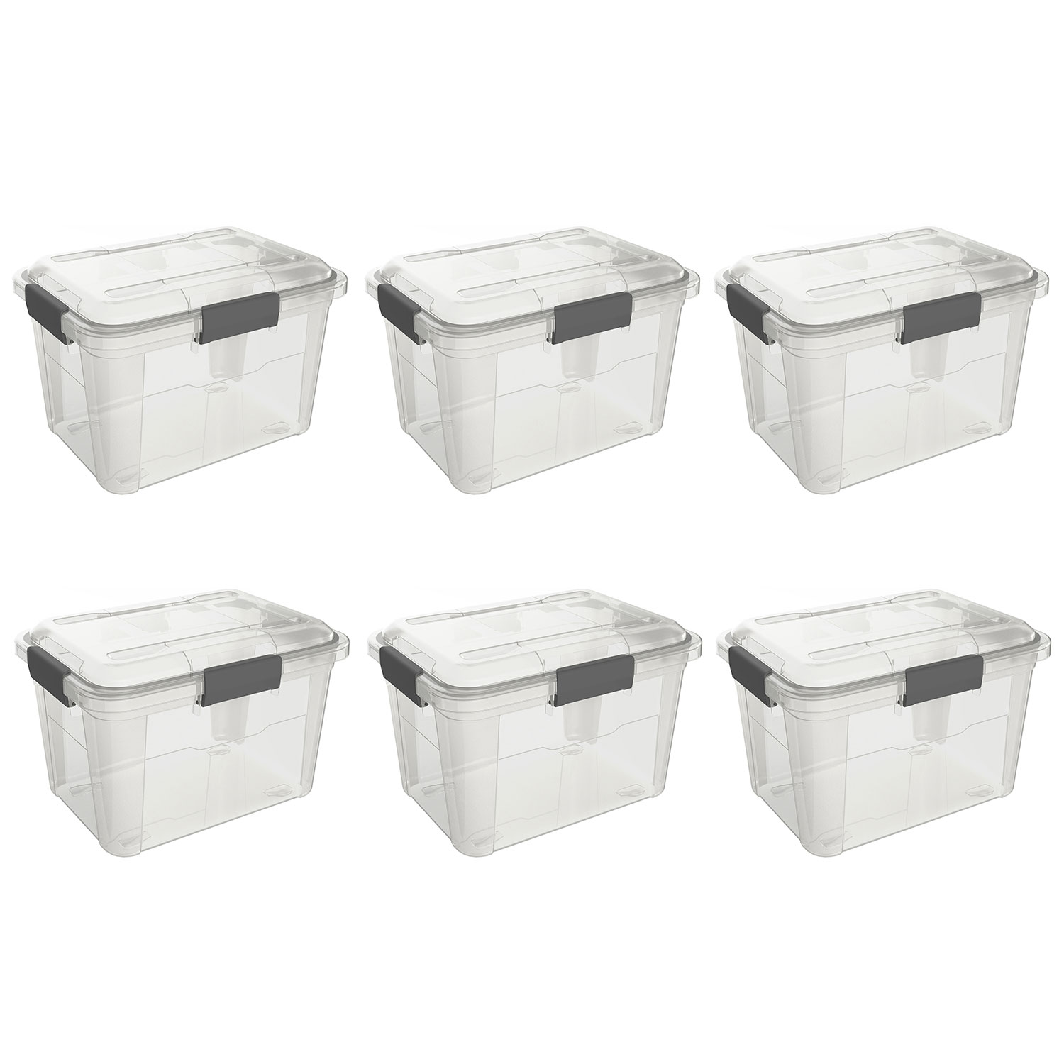 Ezy Storage 6-Pack Large 5-Gallons (20-Quart) Clear Tote with Latching Lid  in the Plastic Storage Containers department at