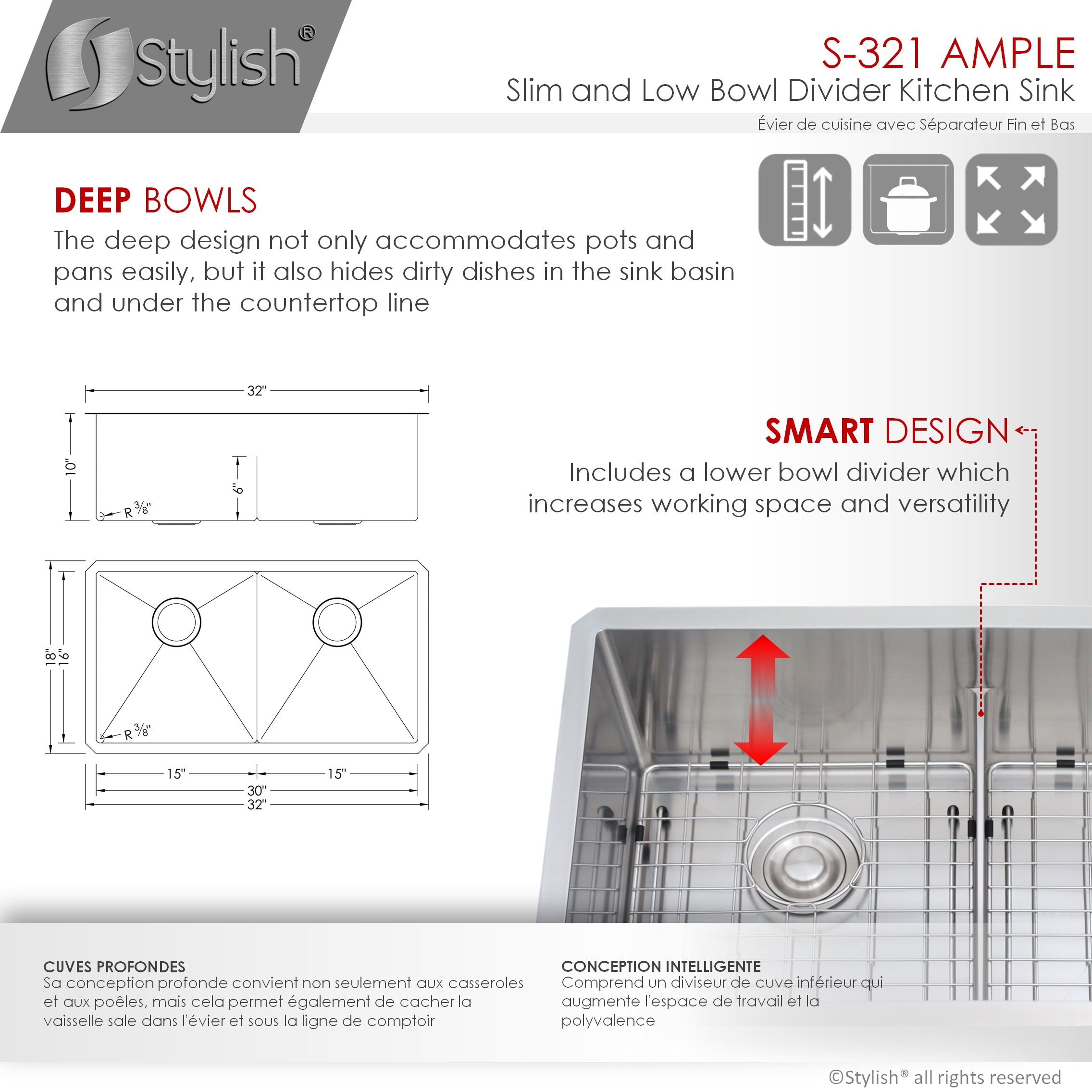Stylish S-321XG Kitchen-Sinks - View #9