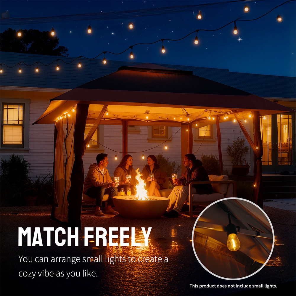 Crown Shades CS-GA169-RD Wood-Resin-Gazebos - View #5