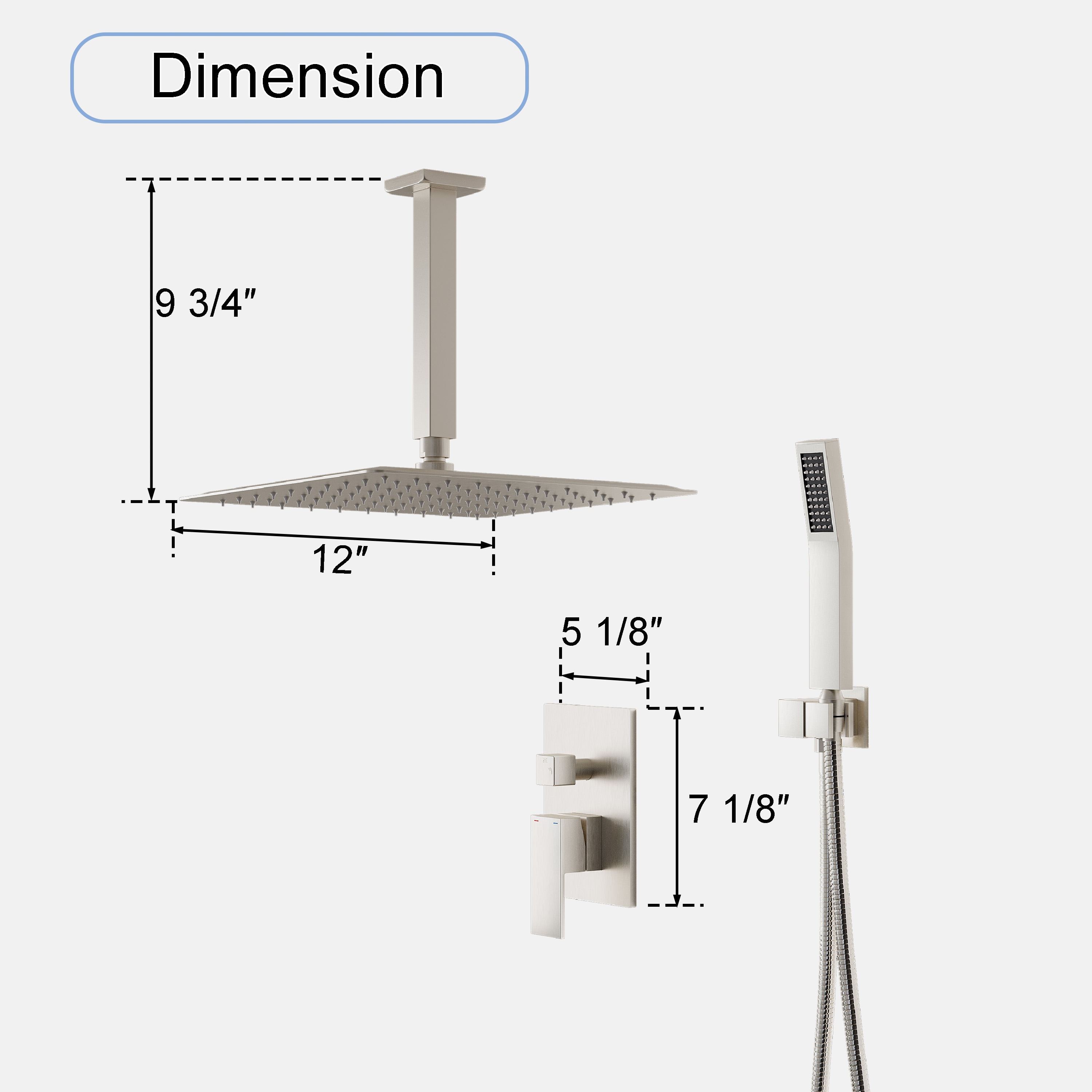 Iseryn H6CS12BNS80 Showerhead-Bar-Panels - View #6