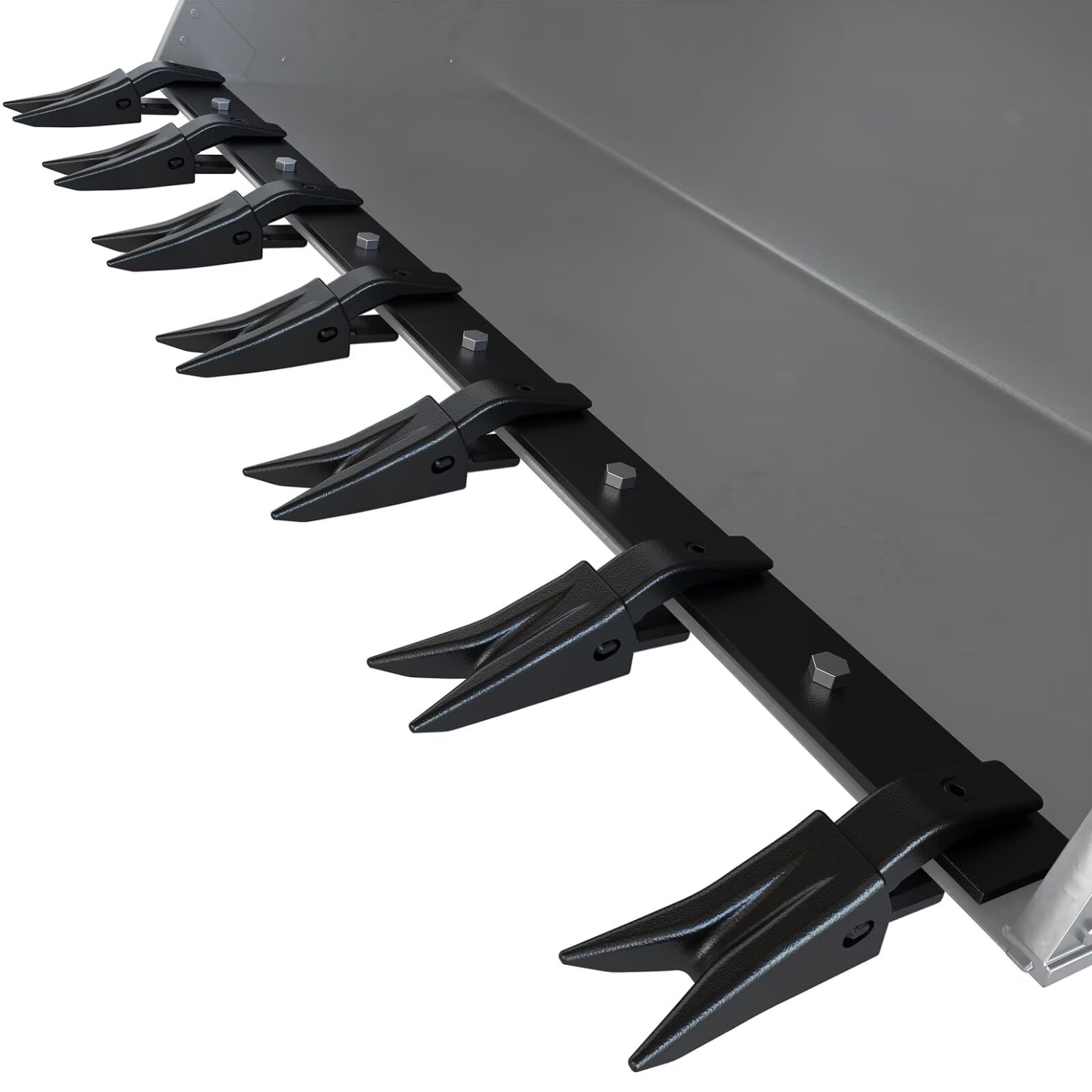 Qeetex JXNAG-PHO-15LD525X Heavy Duty 57-Inch Bucket Tooth Bar for Sub-Compact Tractors Bucket Teeth Fits 1/2-Inch Bucket Cutting Edges or Less No Drilling Required-Black