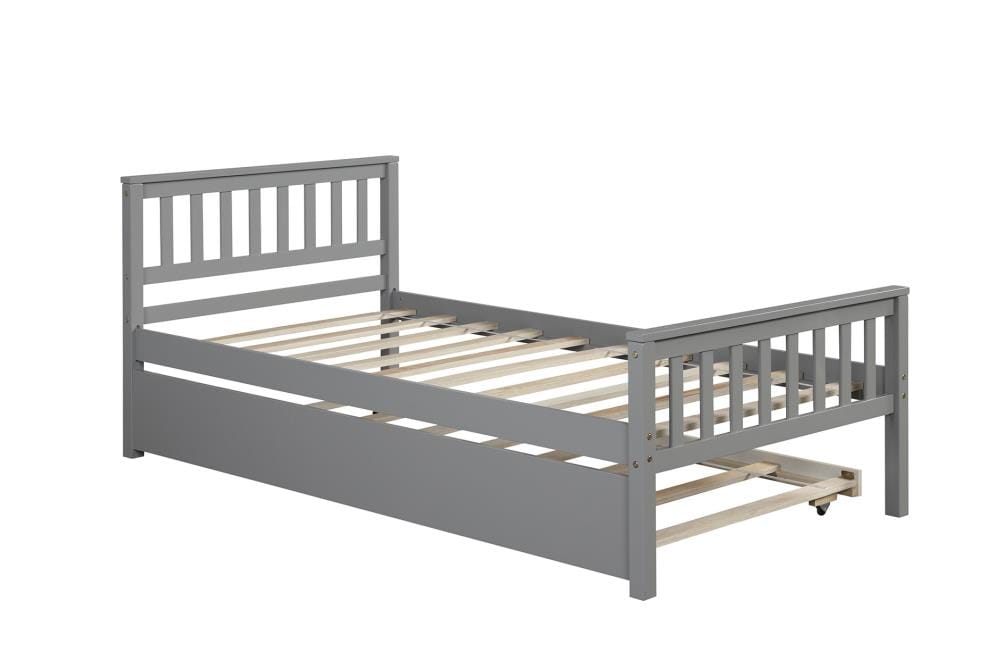 Trundle Gray Twin Bed Frame, Tall Twin Bed Frame With Storage