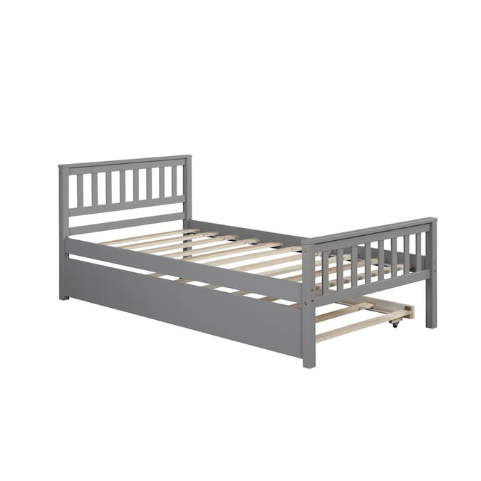 Trundle Gray Twin Bed Frame, Twin Platform Bed With Trundle