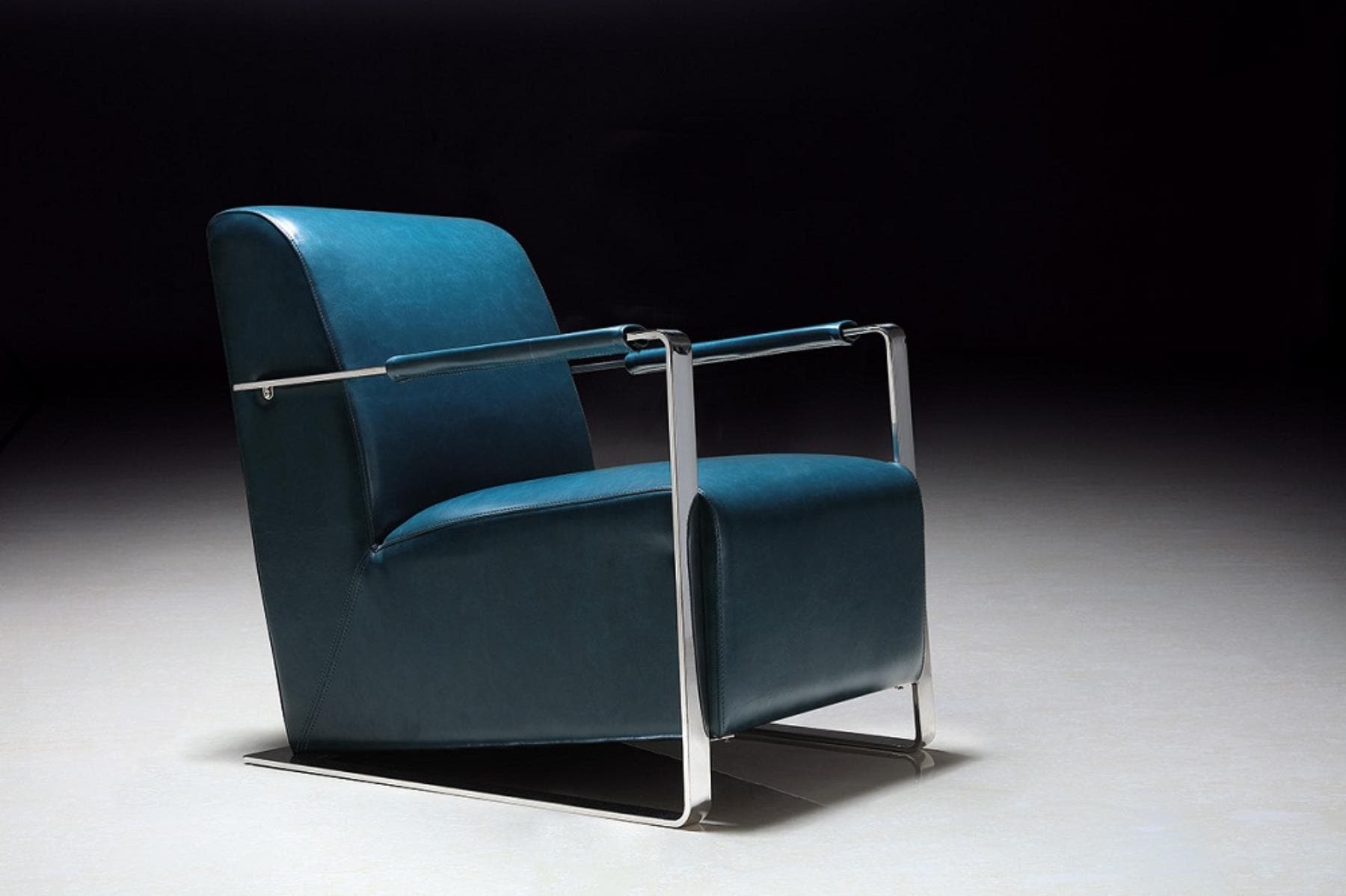 Pasargad Home Y-1012G Modern teal Faux leather Accent Chair