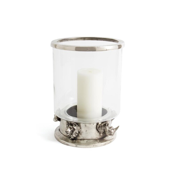 Go Home 1 Candle Safari Glass Hurricane Holder 14 5 In H X 11 W L The Holders Department At Com Go Home 1 Candle Safari Glass Hurricane, Glass Hurricane Candlesticks
