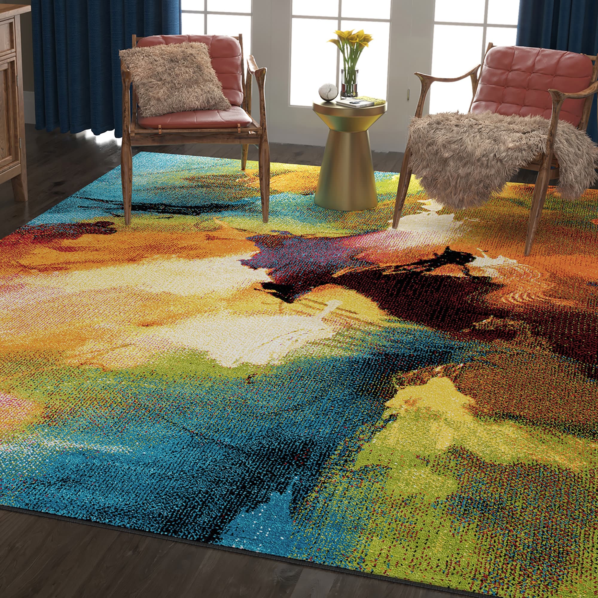 Tayse AVN1701 8X10 Avon 8 x 10 (ft) Loomed Polypropylene Multi Rectangular Indoor Area rug