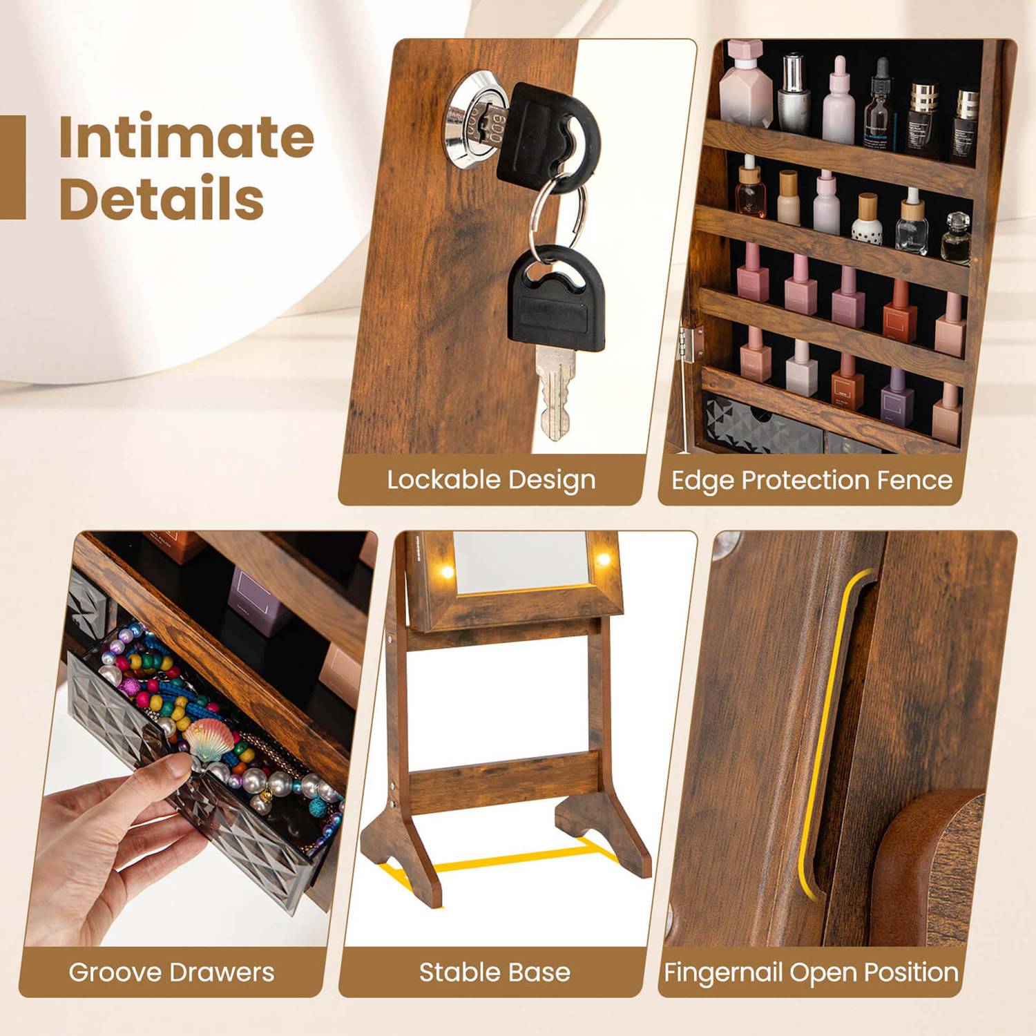 Costway HCST05088 Jewelry-Armoires - View #6