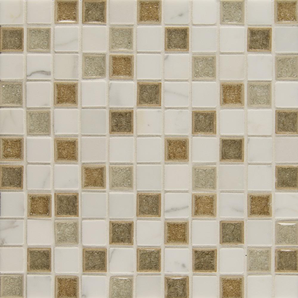 Bedrosians DECKISZEN11B Kismet Zen 12-in x 12-in Multi-finish Ceramic; Stone Travertine Uniform Squares Wall Tile