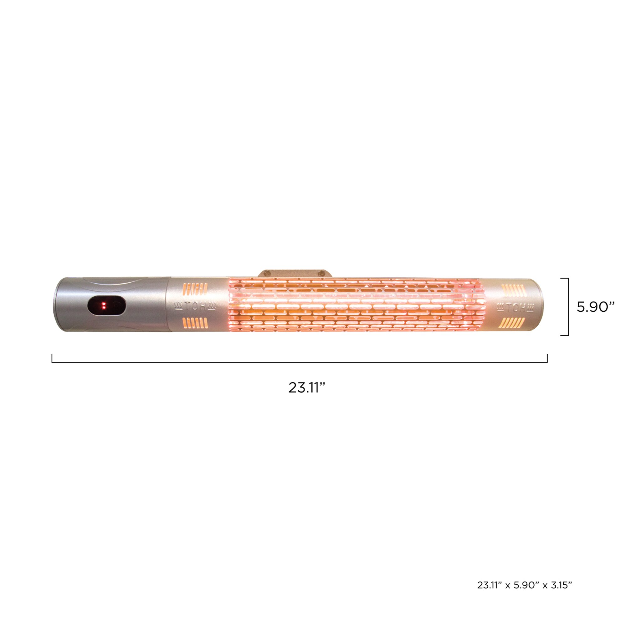 Silver Infrared Electric Wall Mounted Outdoor Heater with Remote