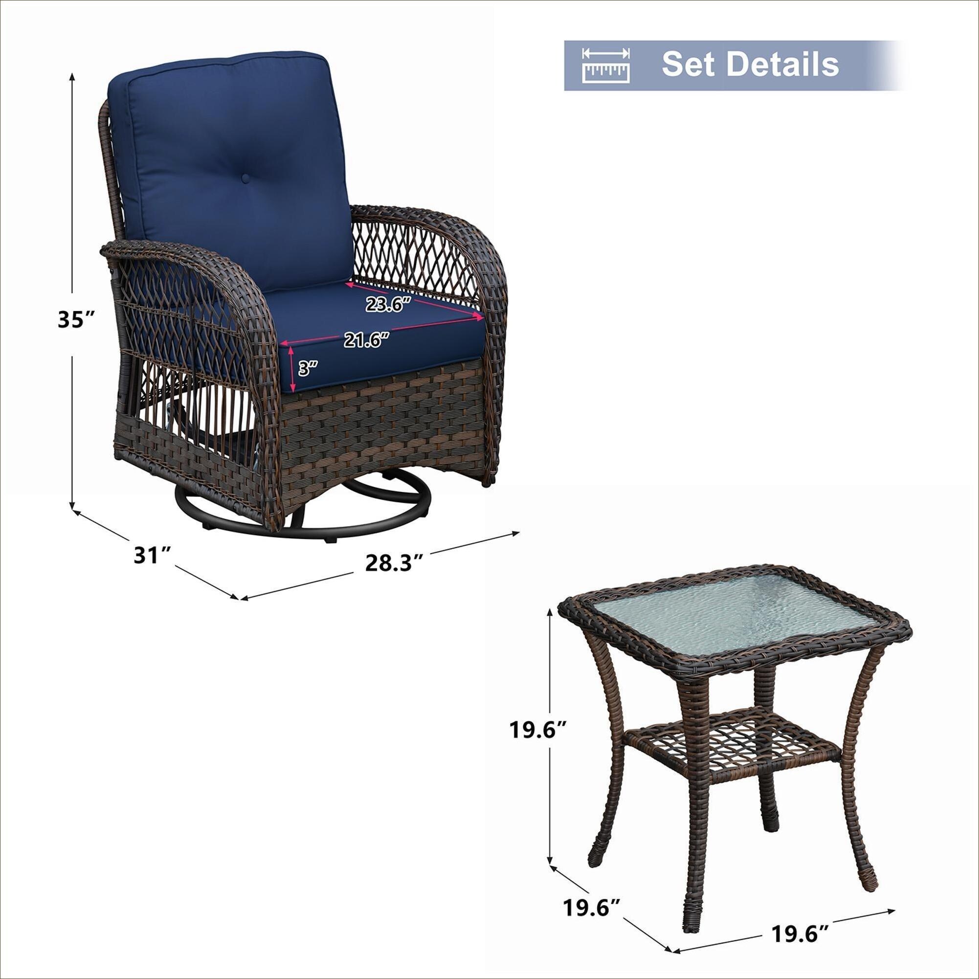 Watnature J6XEI4R33I90 Patio-Conversation-Sets - View #10