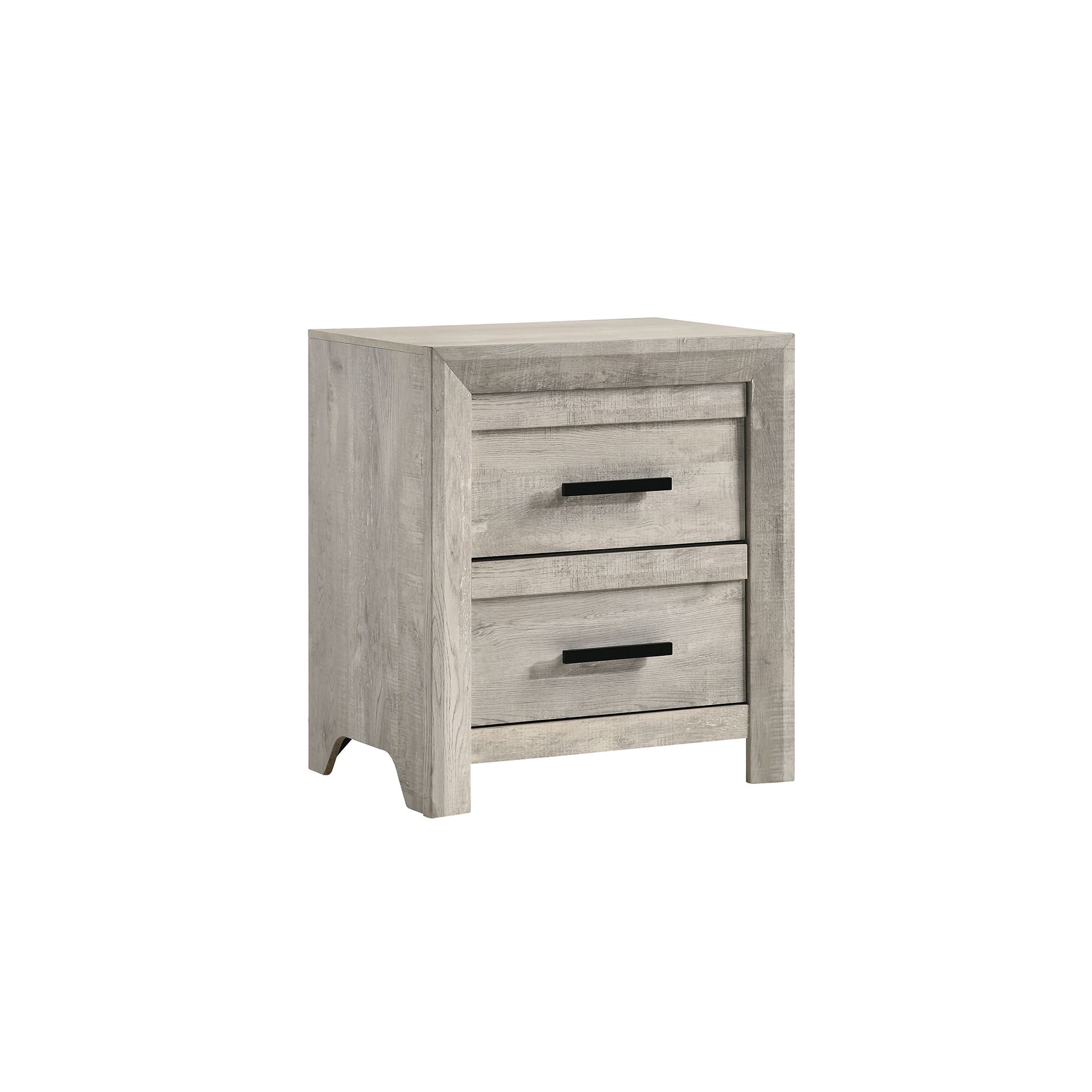 Keely Ash White Chevron Panel 5-Piece Bedroom Set