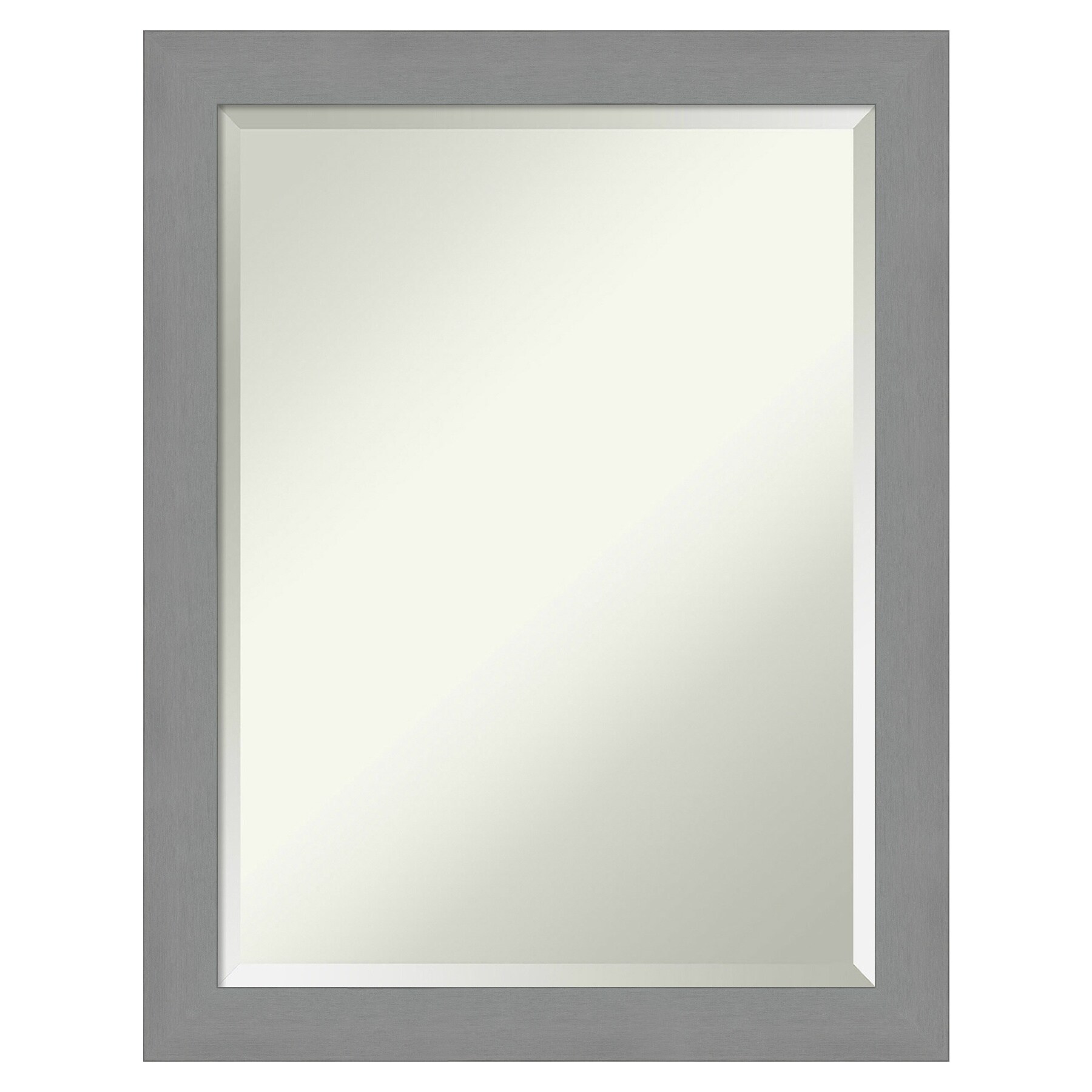 Amanti Art Brushed Nickel Frame 21.5-in W x 27.5-in H Brushed Silver Rectangular Bathroom Vanity Mirror