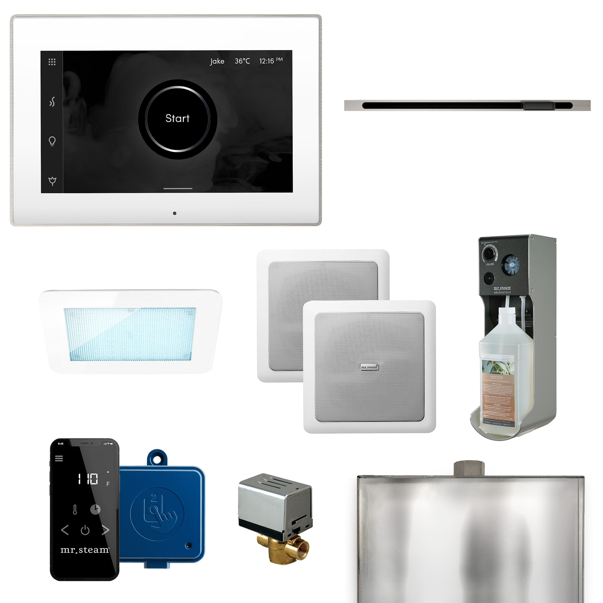Mr. Steam XDRM1WHLBN Xdream Linear 500-Watts Brushed Nickel Steam generator control kit