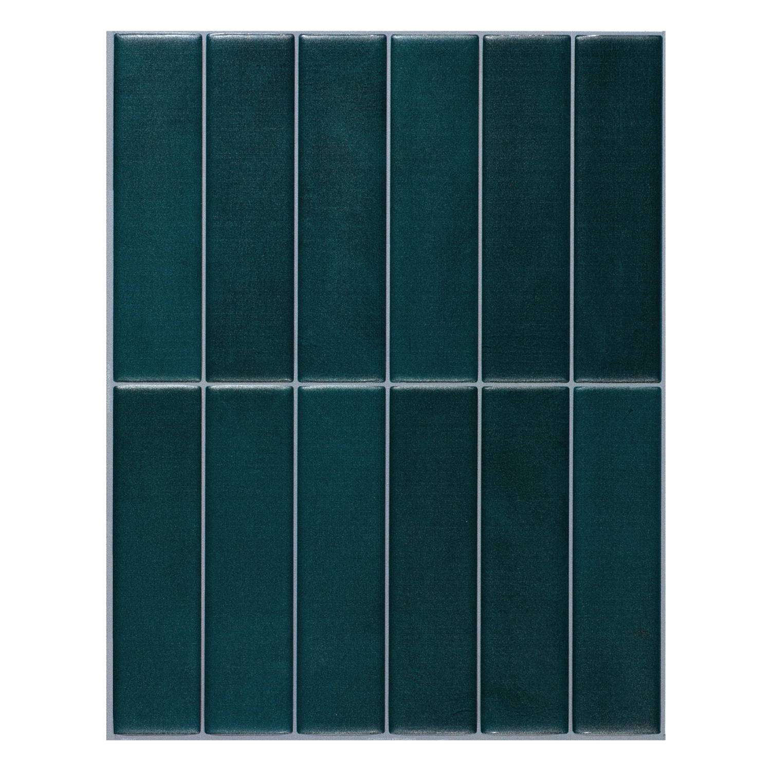 Smart Tiles SM1242M-04-QG Morocco Azla Blue 9-in x 12-in Matte Resin Subway Linear Wall Tile (2.8-sq. ft/ Carton)