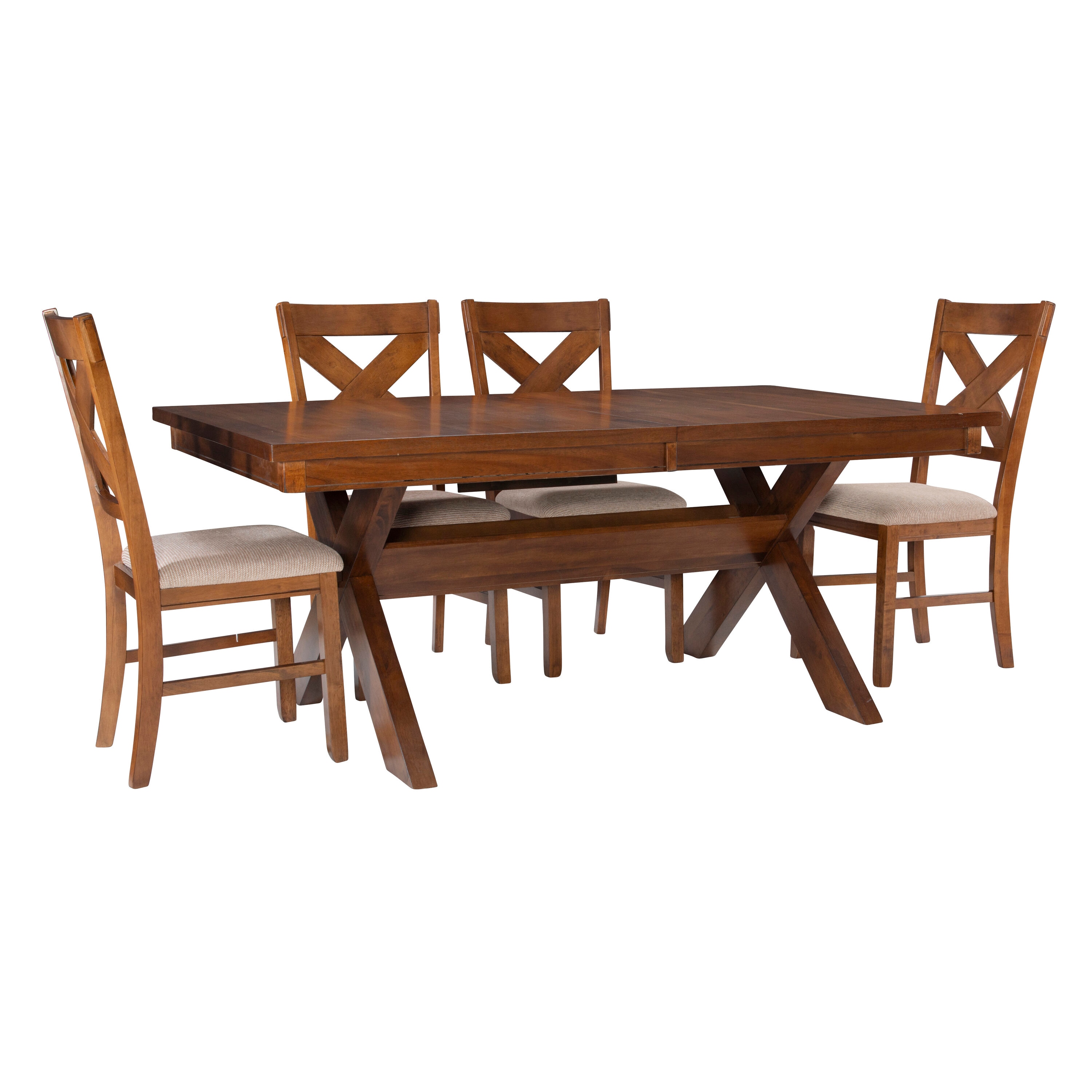 Powell PLWS100 Brown Casual Dining Room Set with Rectangular Table (Seats 6)