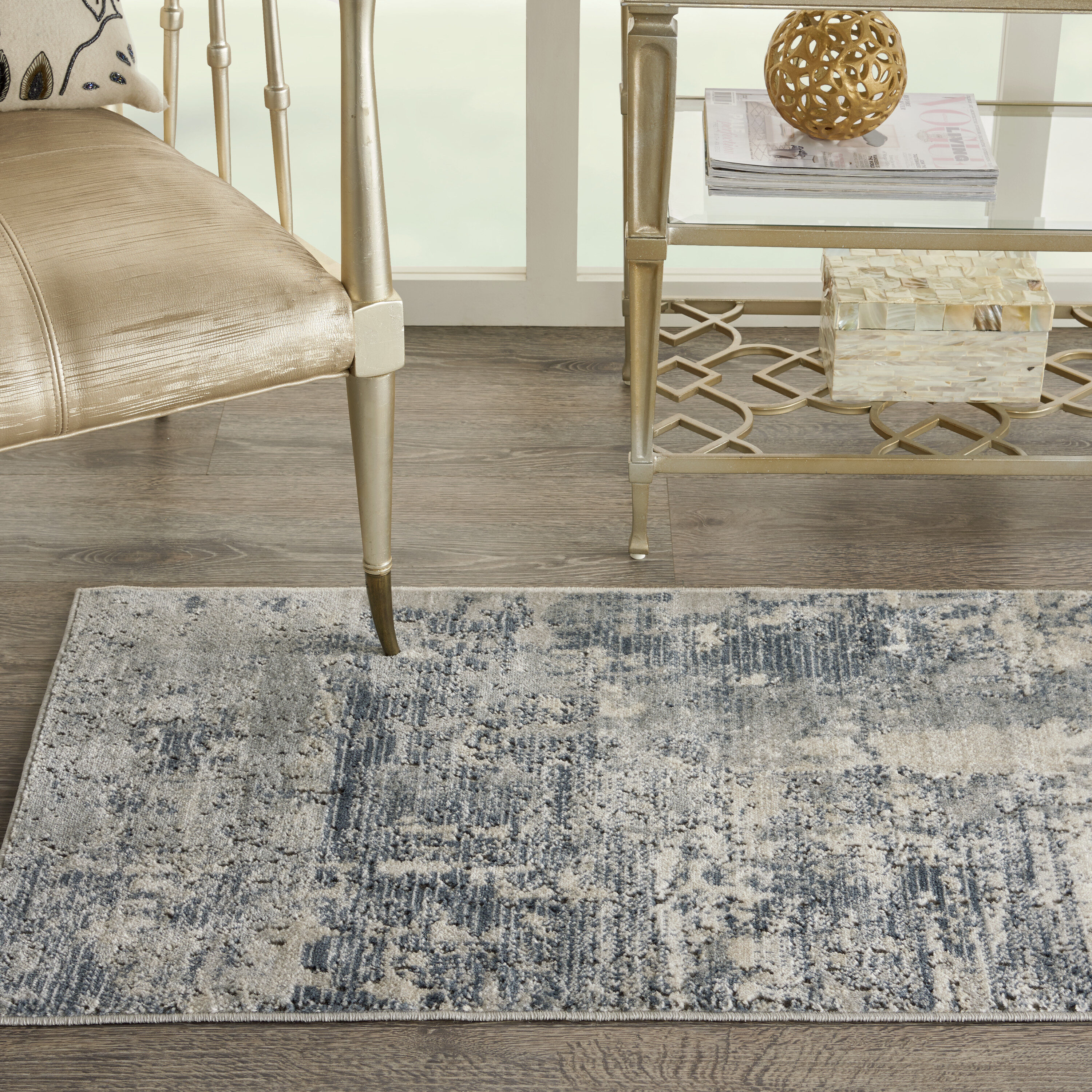 Nourison Concerto 2 X 4 (ft) Grey/Beige Indoor Abstract Area Rug in the Rugs department at