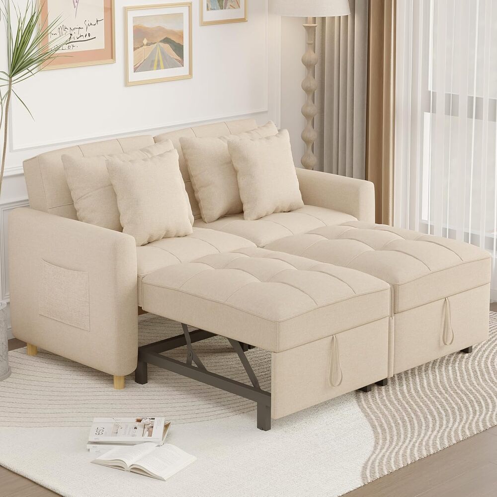 AECOJOY 13170BG-LS01 Beige Contemporary/Modern Full Sofa bed