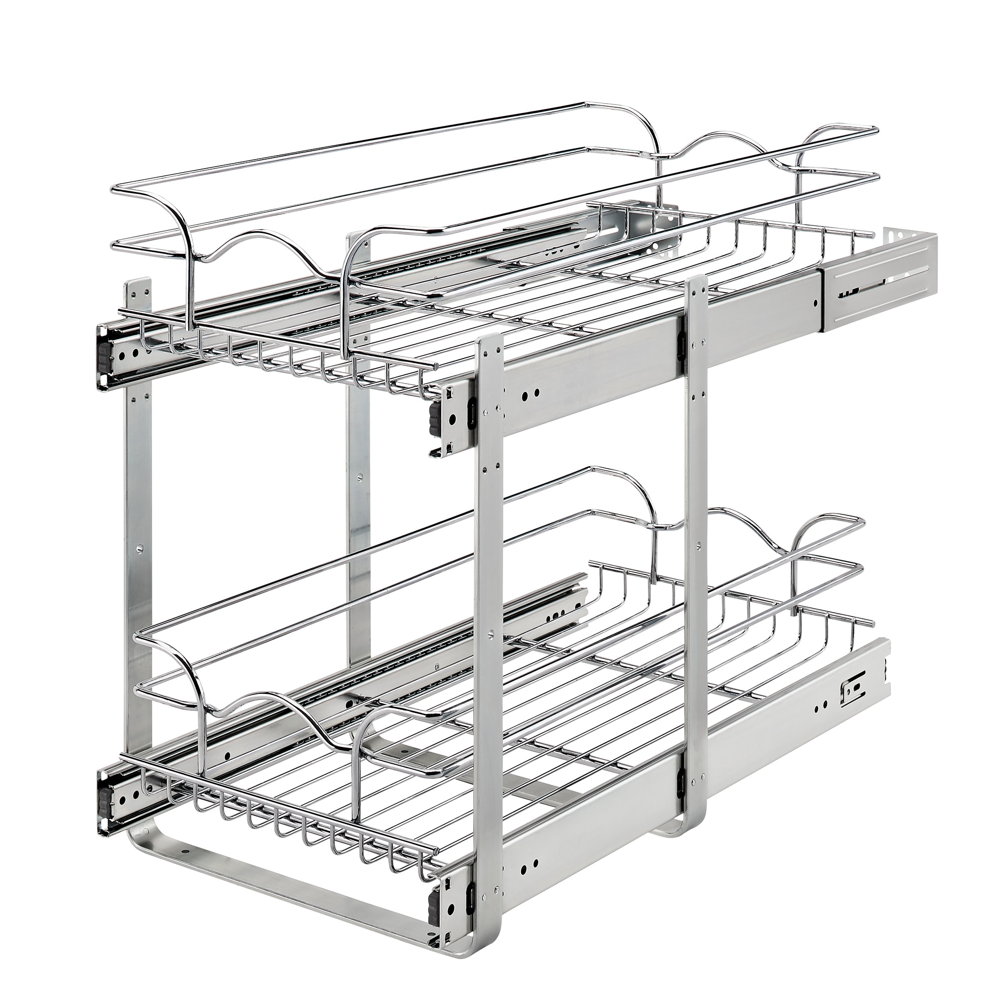 2tiers Metal Kitchen Cabinet Pull out Wire Basket Kitchen Corner