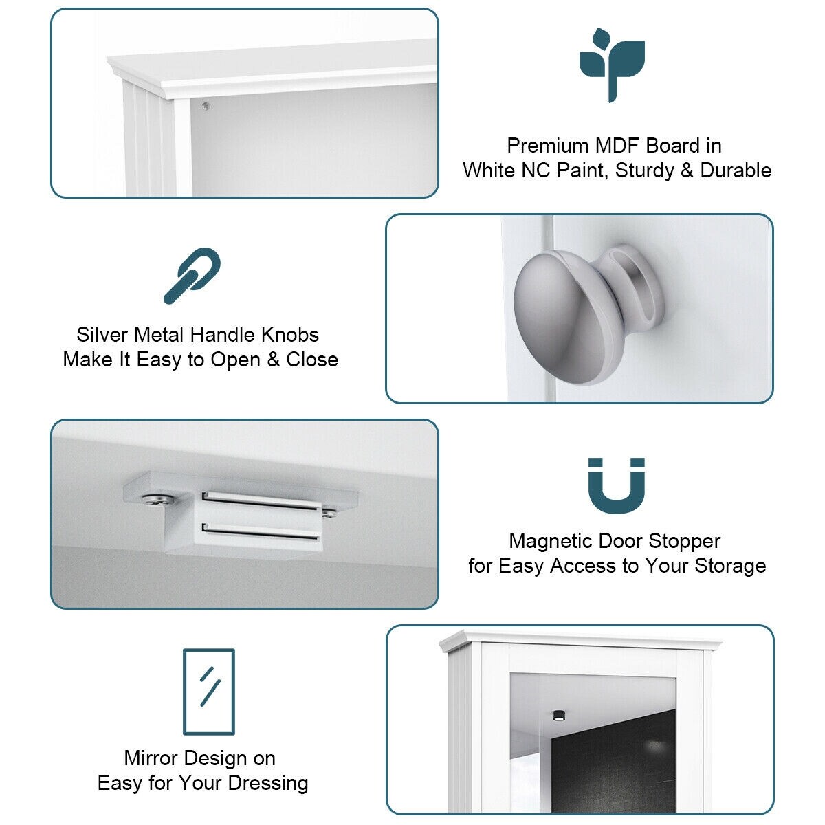 WELLFOR CY bathroom cabinet 13.5-in x 21-in Surface Mount White ...