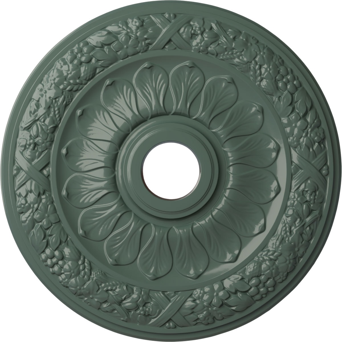 Ekena Millwork CM24SWCBF Swindon 24-in W x 24-in L Cloud Burst Polyurethane Ceiling Medallion