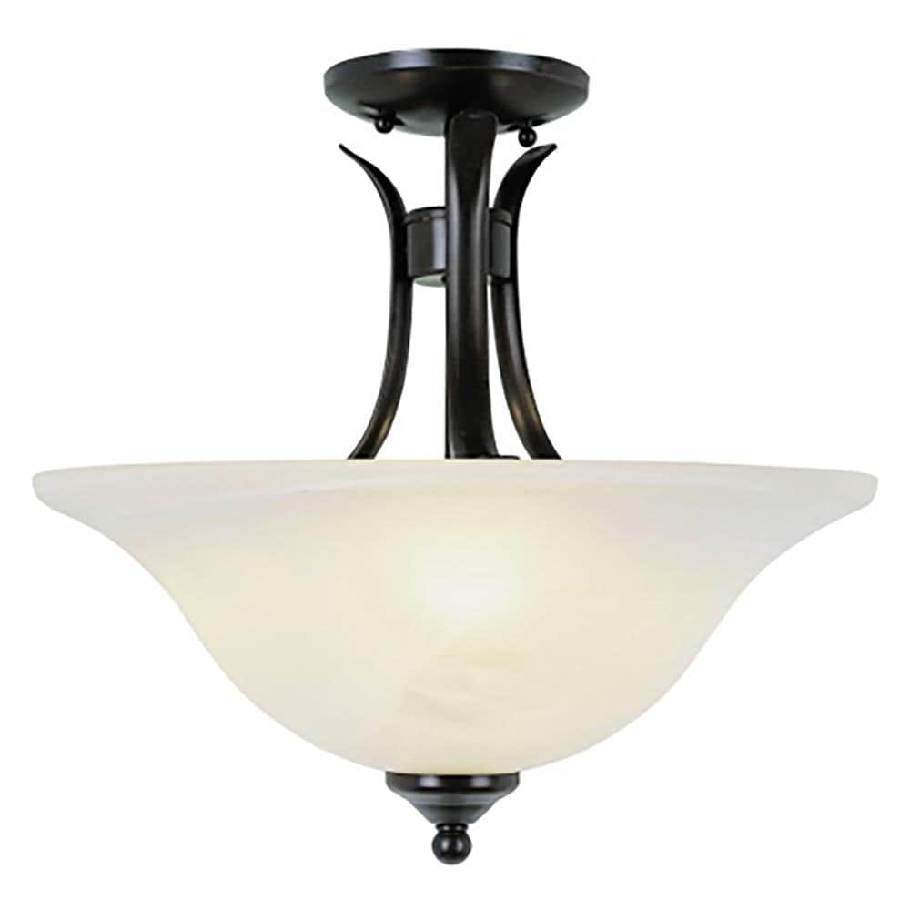 Lucid Lighting 9286 ROB 3 -Light 15-in Oil-rubbed Bronze Semi Flush Mount Light