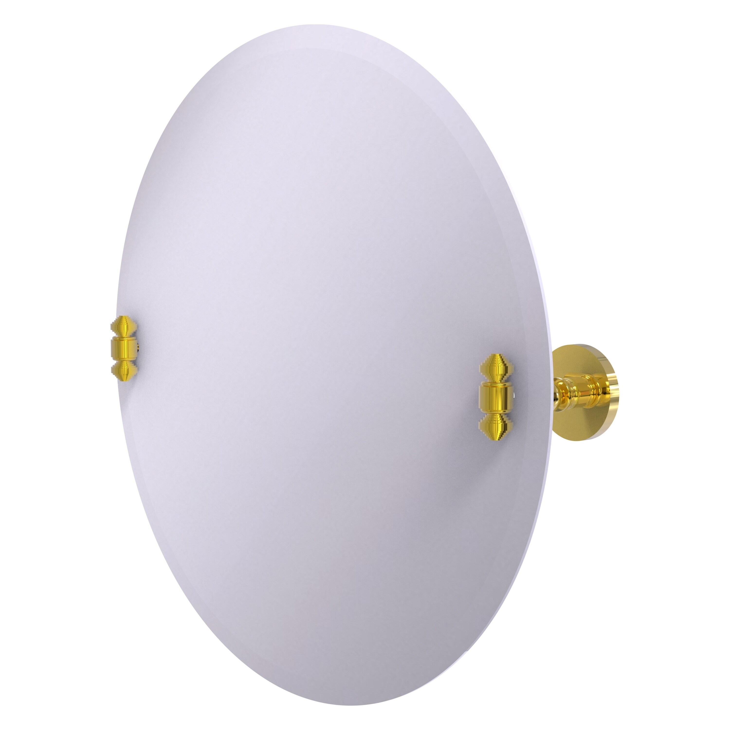 Allied Brass SB-90-PB Southbeach 22-Inches x 22-Inches Beveled Frameless Round Tilting Bathroom Vanity Mirror ( Polished Brass )