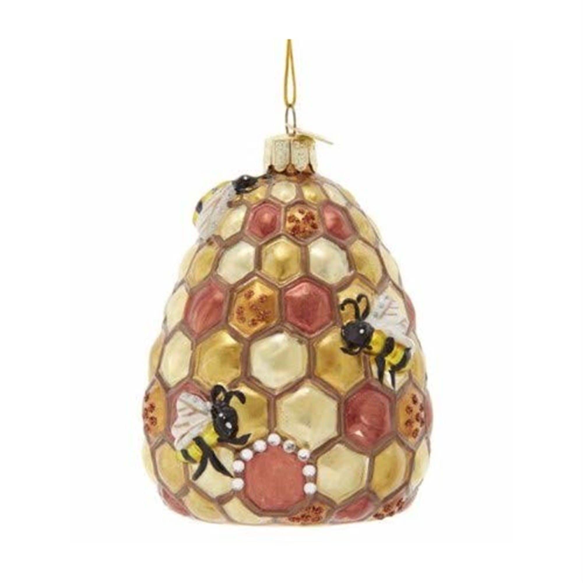 Kurt S. Adler 086131547508 Kurt Adler Noble Gems Glass Ornament for Christmas Tree - Beehive