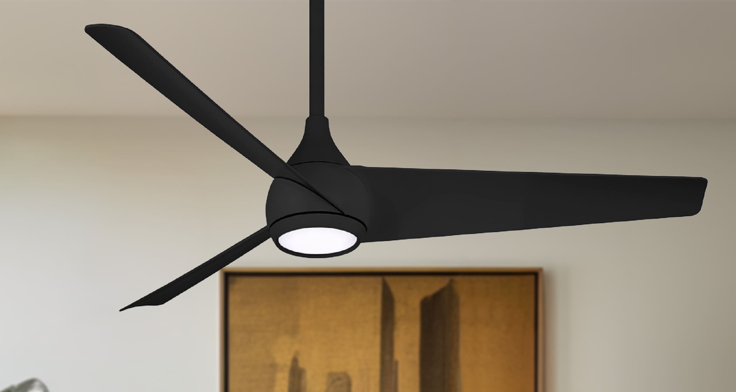 Minka Aire Chubby II 58-in Flat White Integrated LED Indoor/Outdoor Flush Mount Smart Ceiling Fan with Light and Remote (5-Blade) F782L-WHF Sansujyuku sansujyuku.com