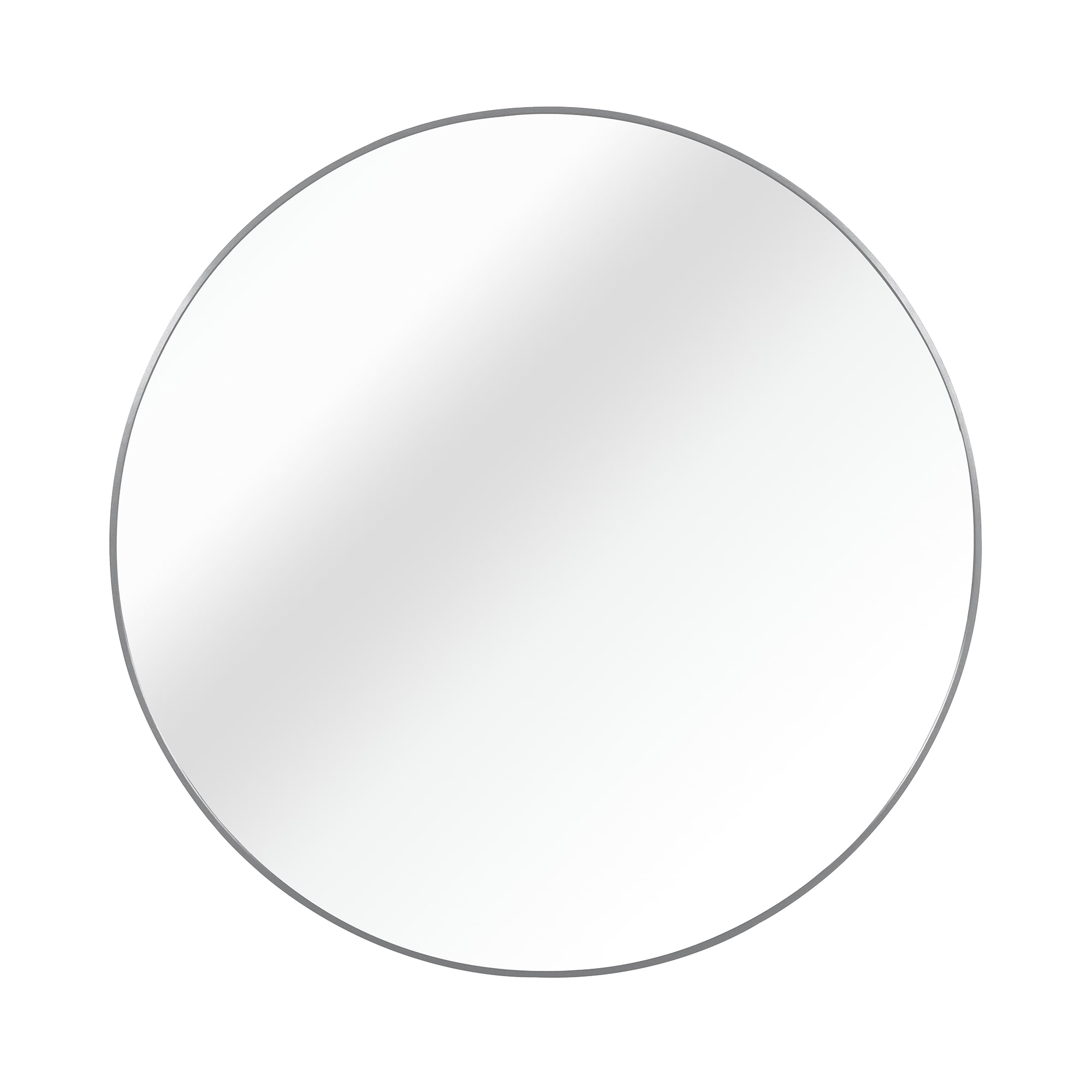 Bybafun - 36-in W x 36-in H Round Silver Framed Wall Mirror