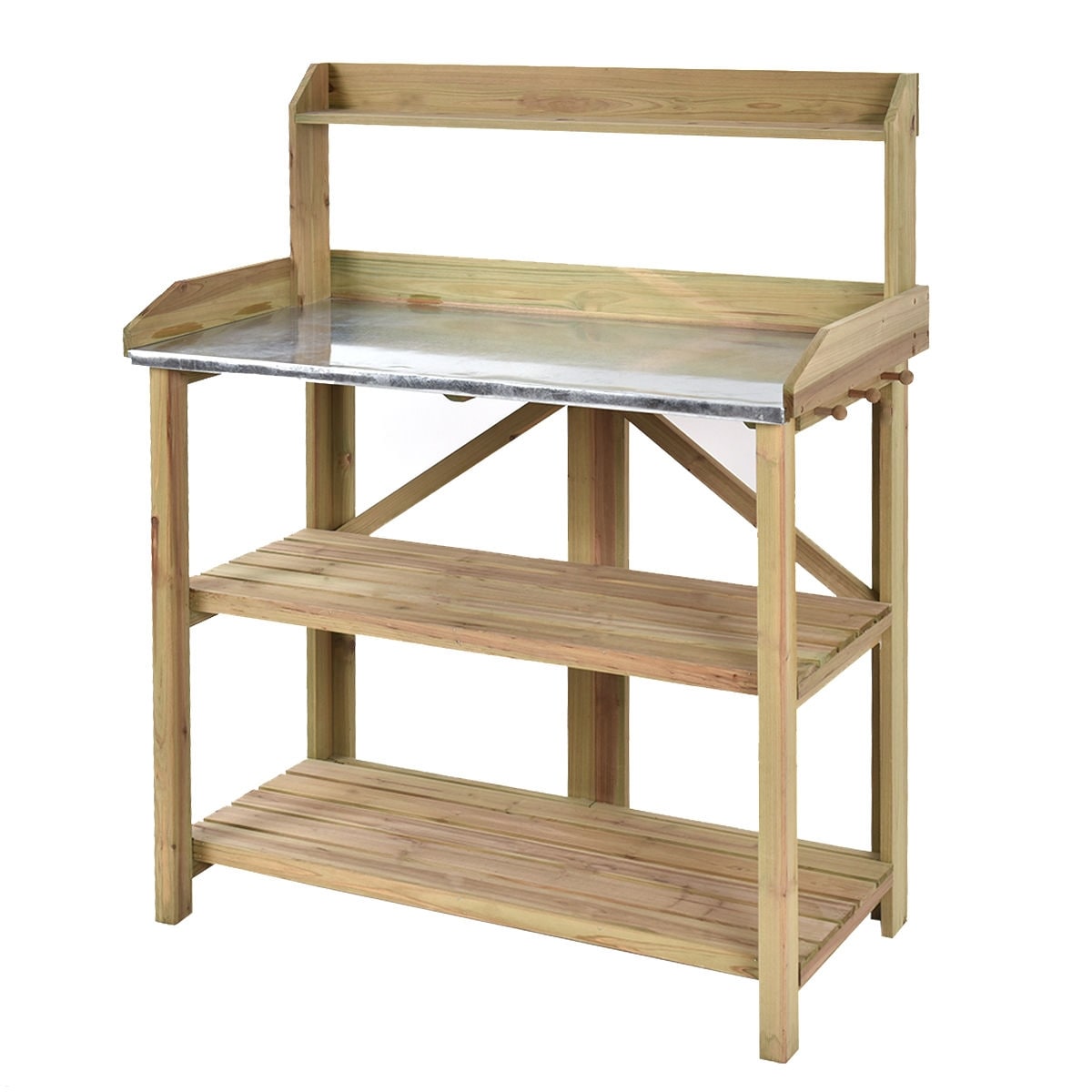 Ayelon OCMP554 Potting Benches Tables 41.5-in x 48-in x 19.5-in Brown Potting Bench