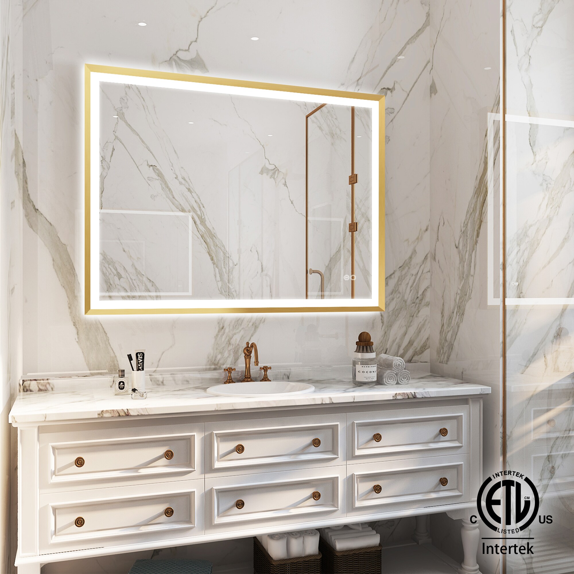 WELLFOR W6FM4836BG Framed-Bath-Mirrors - View #3