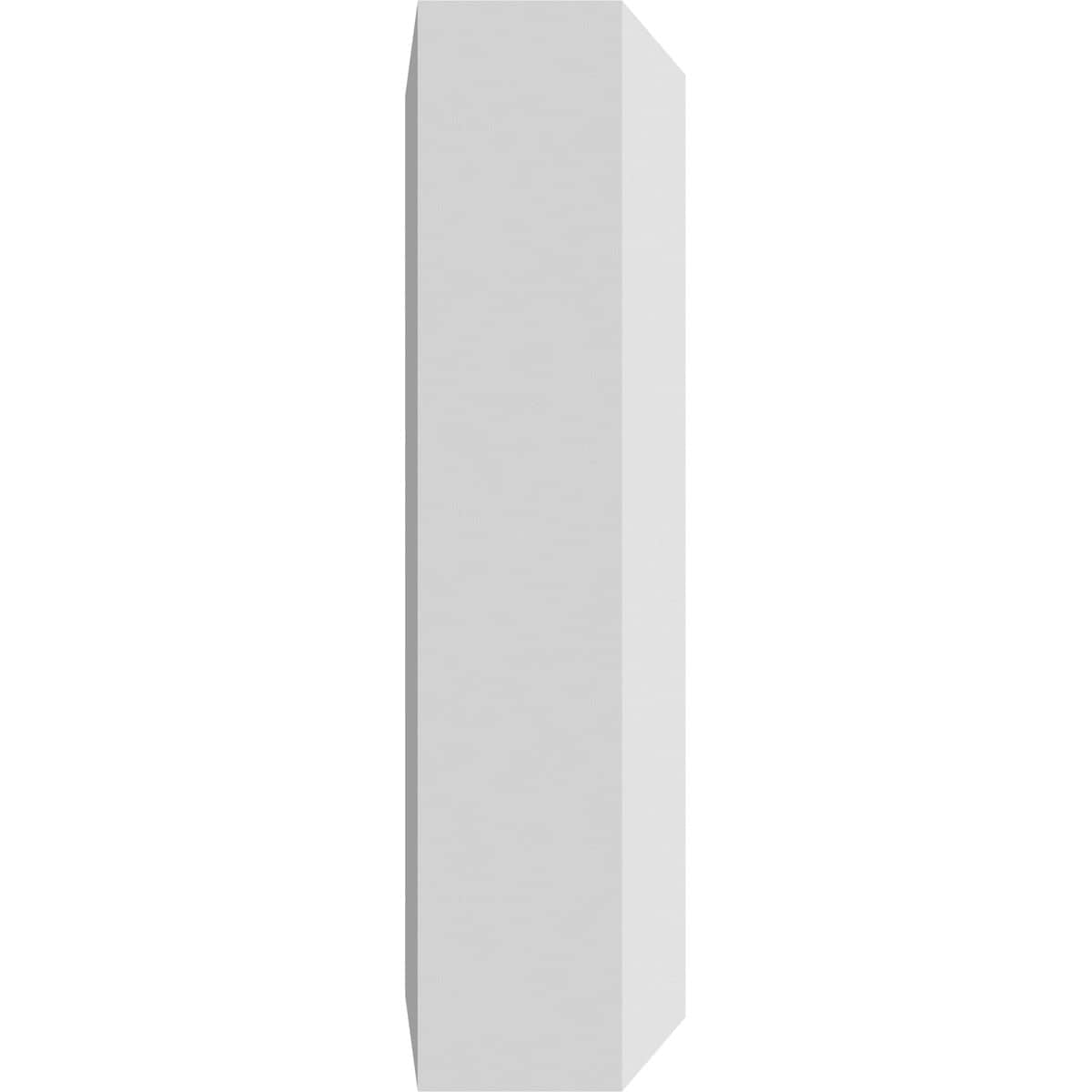 Unfinished White PVC Square Rosette with Beveled Edge