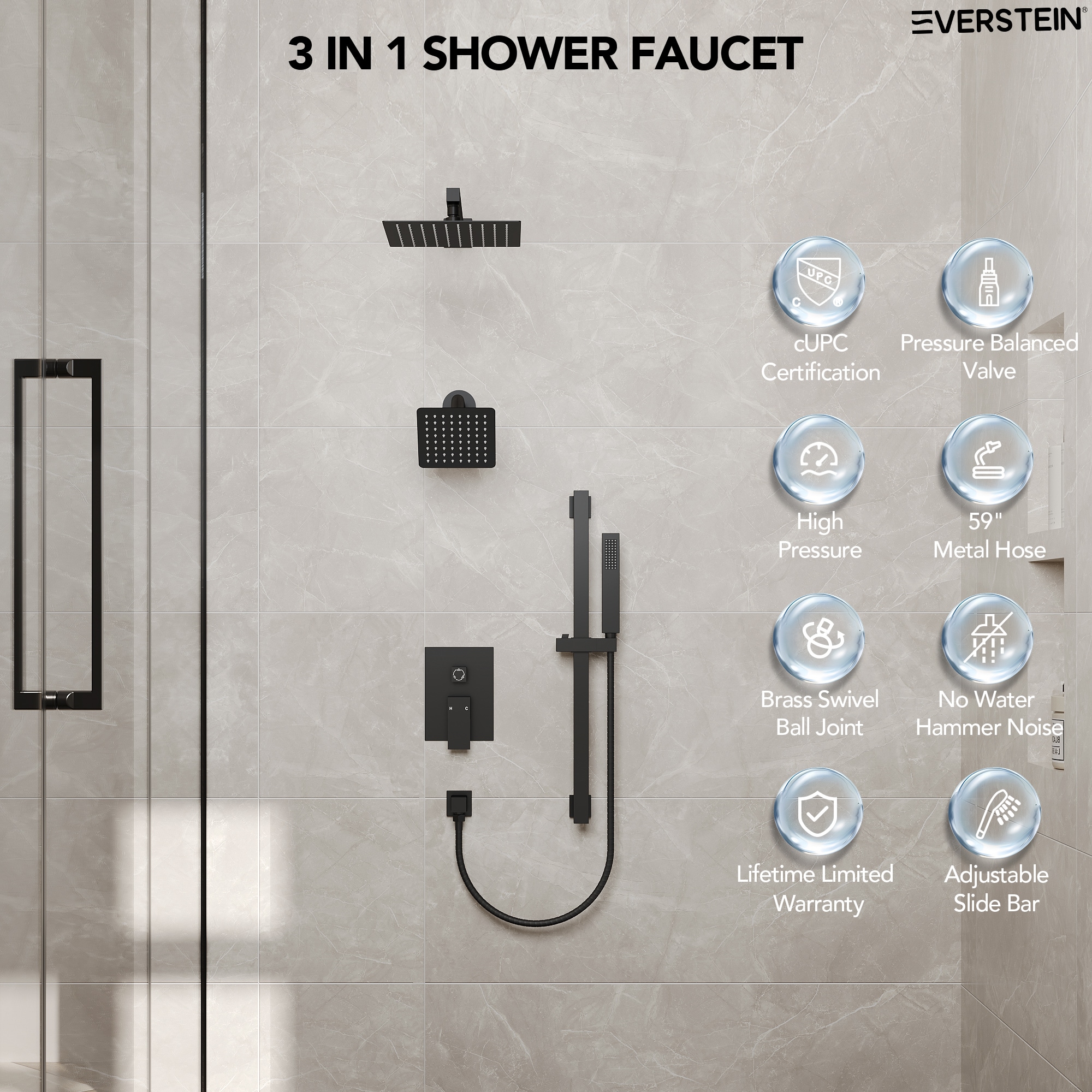 EVERSTEIN Q-922-OTOP Tub-Shower-Faucets - View #5