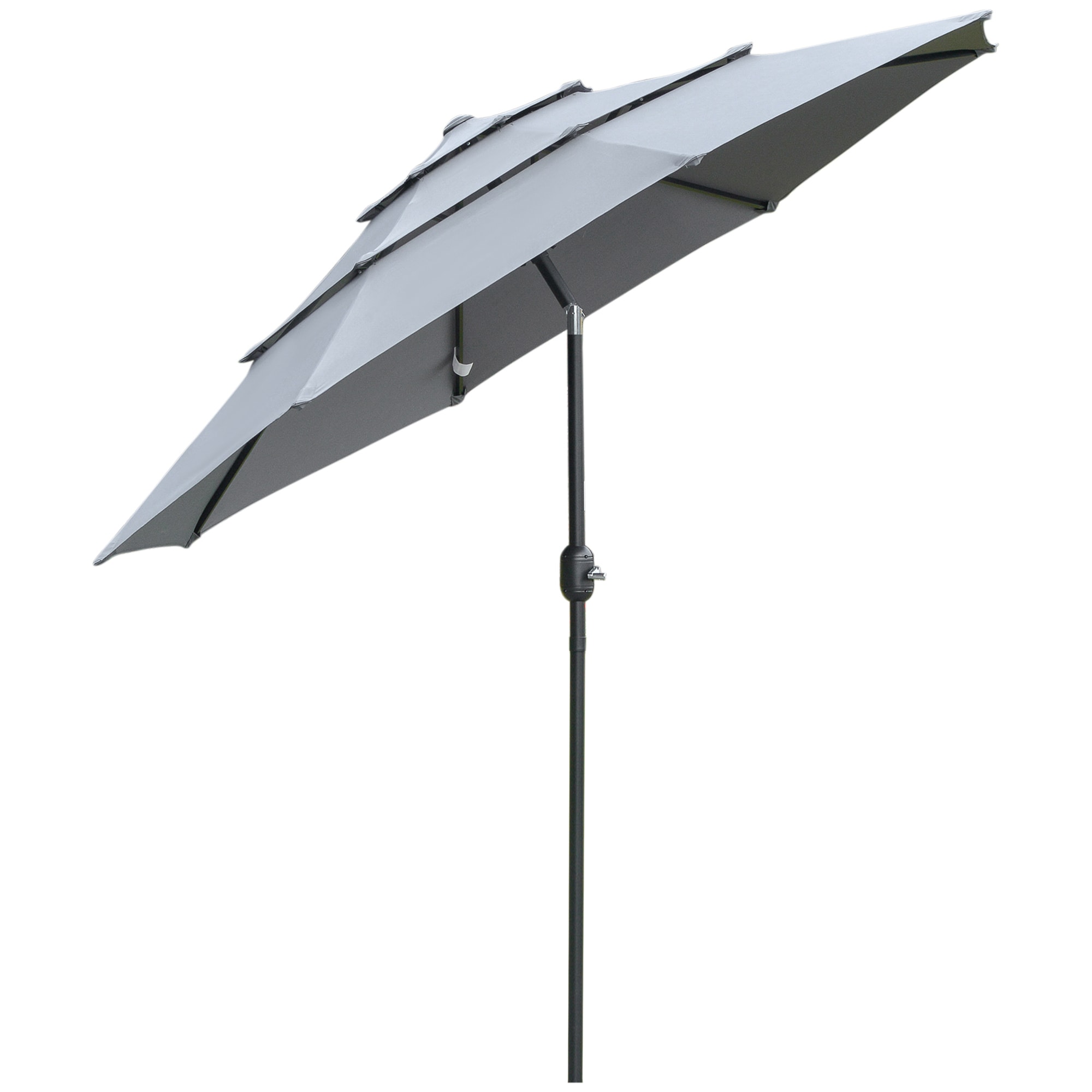 BABOOM BOM-P200445-OR 9-Feet Steel Gray Push-button Tilt Market Patio Umbrella