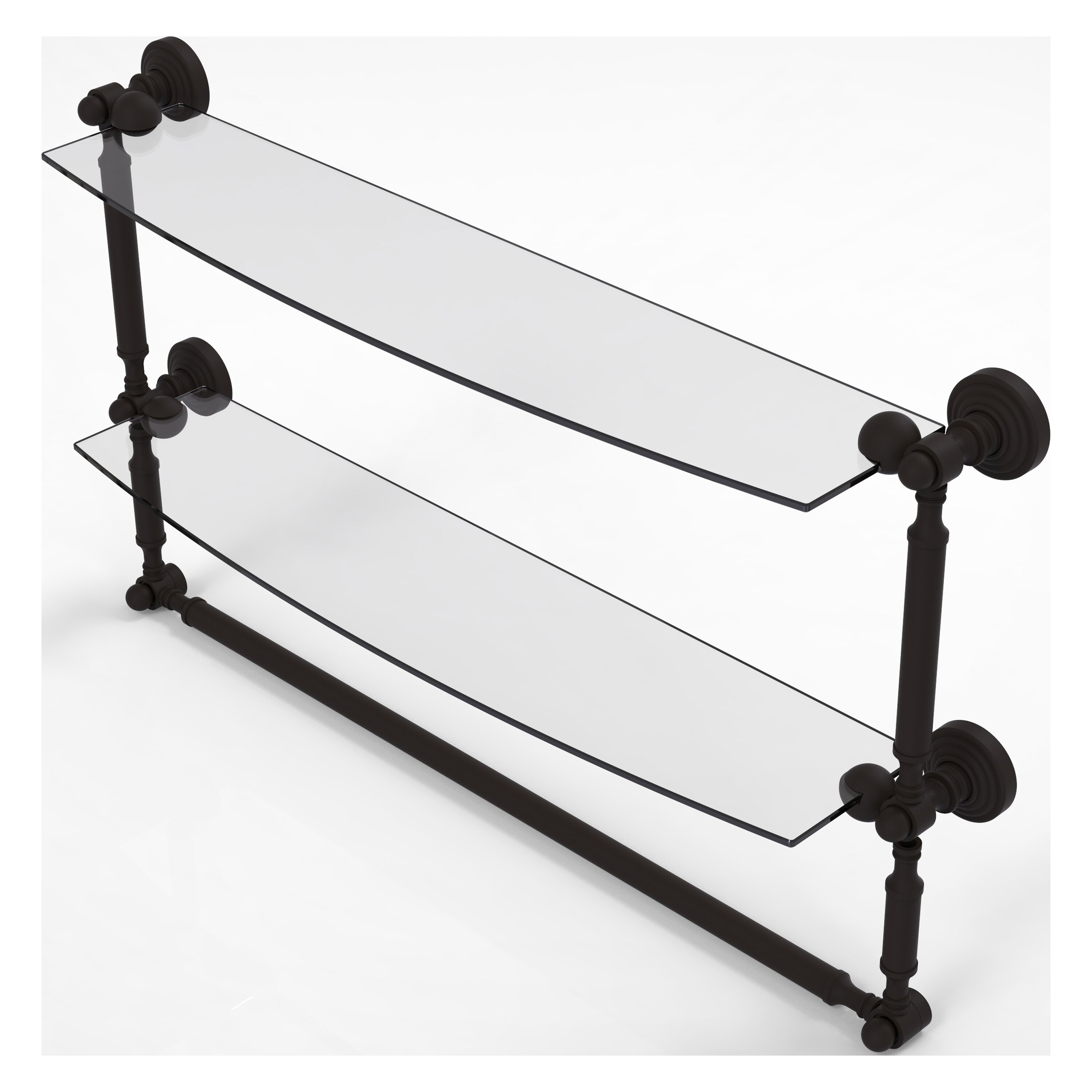 Allied Brass WP-34TB/24-ORB Waverly Place Oil-rubbed Bronze 2 -Tier Wall mount Bathroom Shelf ( 24-in x 15-in x 5-in )