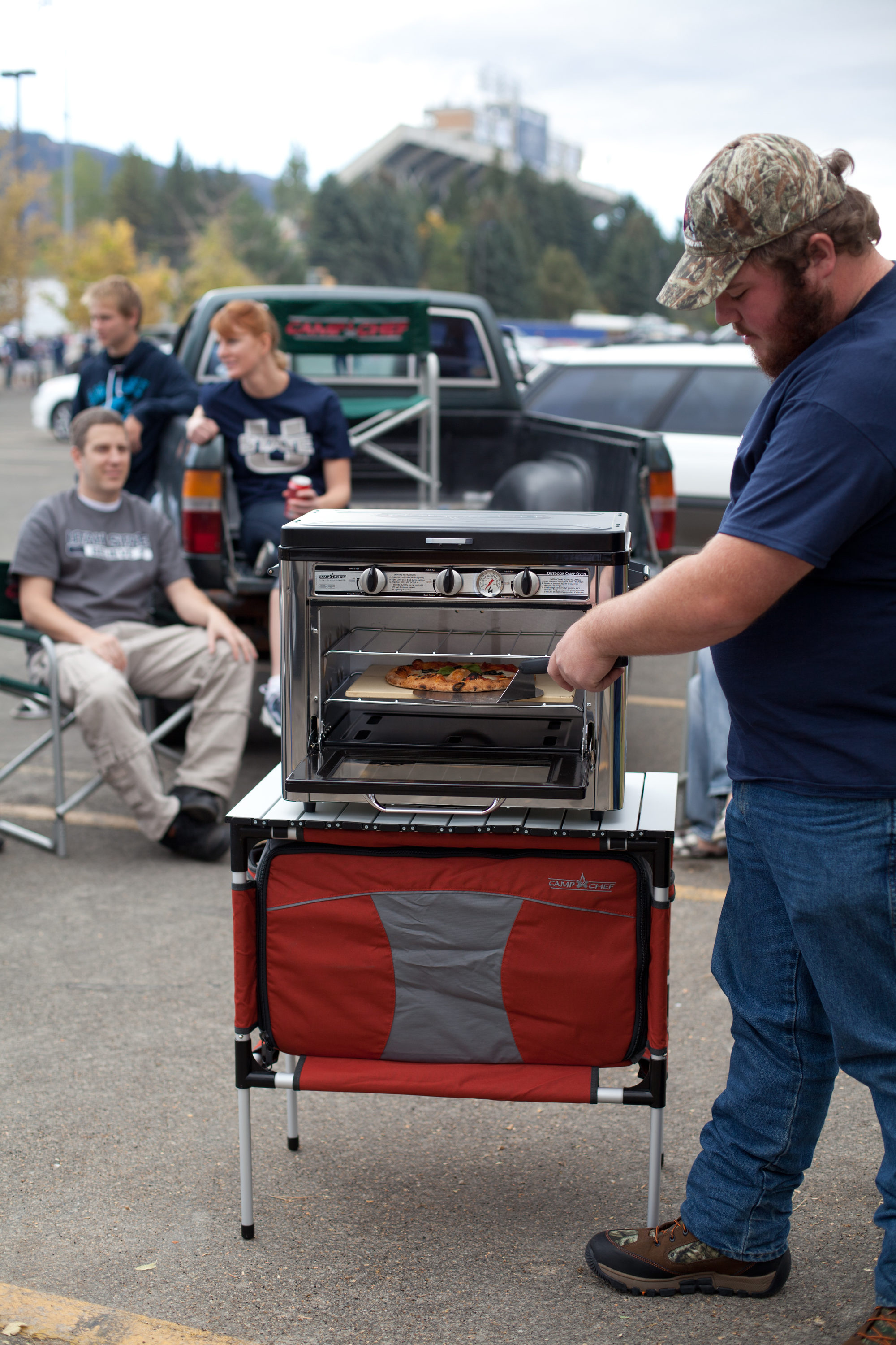 Camp Chef 27 in Red Extruded Aluminum Rectangle Folding Picnic