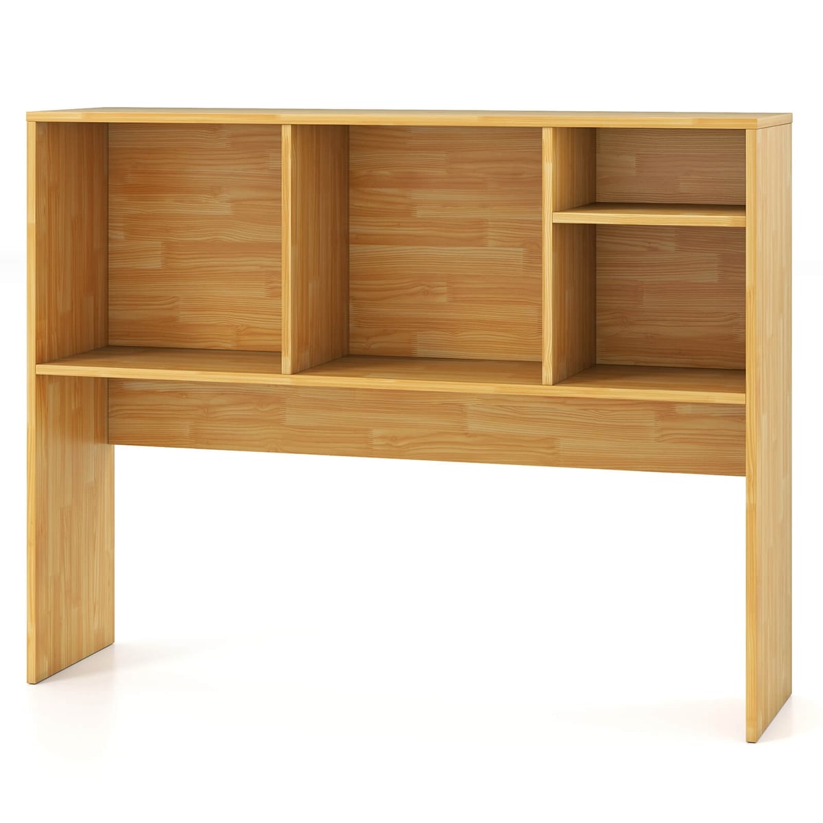 Costway HCST08047 Computer Desktop Bookcase Countertop Storage Bookshelf Organizer with 4 Cubbies
