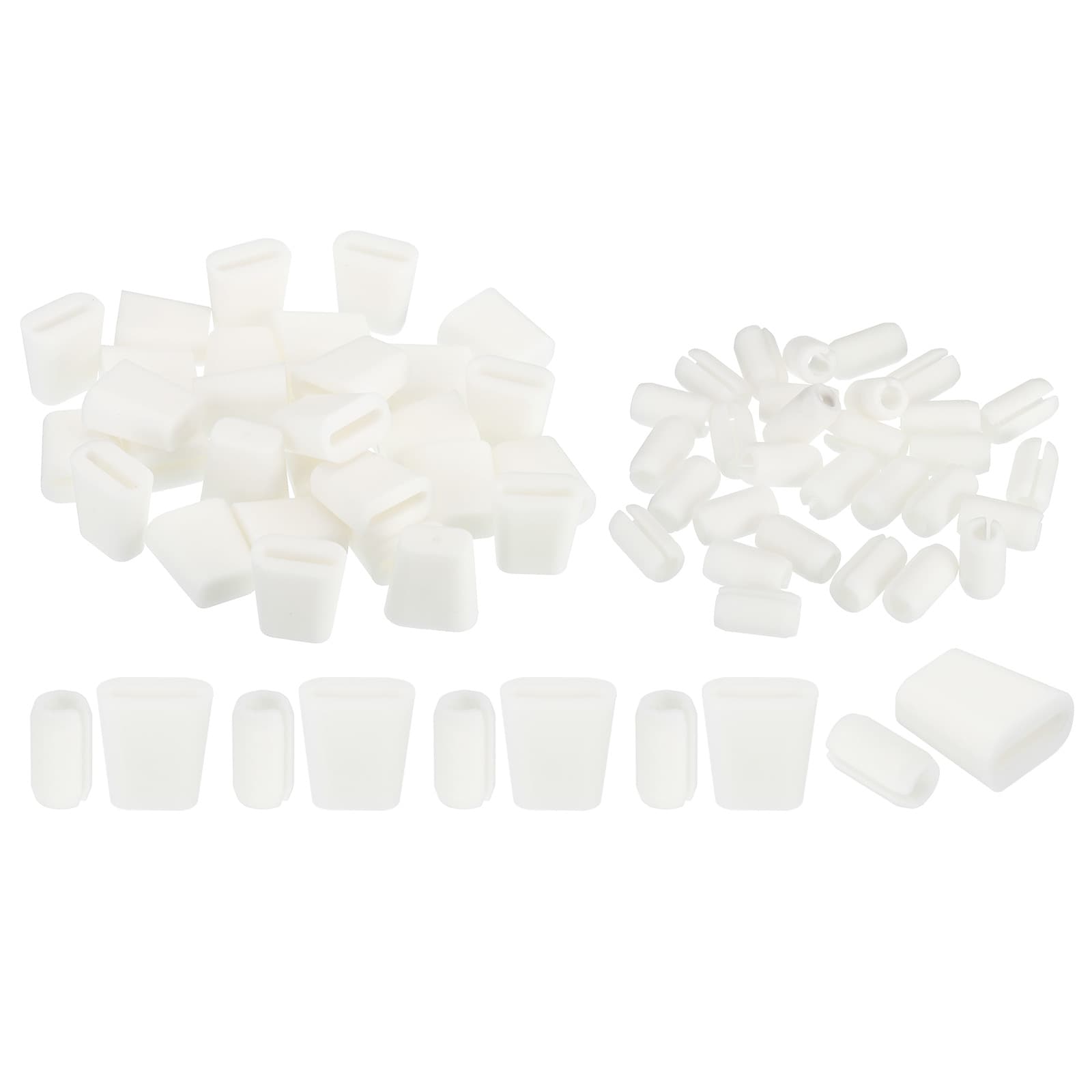 PATIKIL Kitchen Sink Rack Feet 30Set 19 x 18 mm Rubber Square Sink Protector Feet with 7mm ID x 10mm OD Bumpers Cover for Sink Rack Grid Replacement Parts