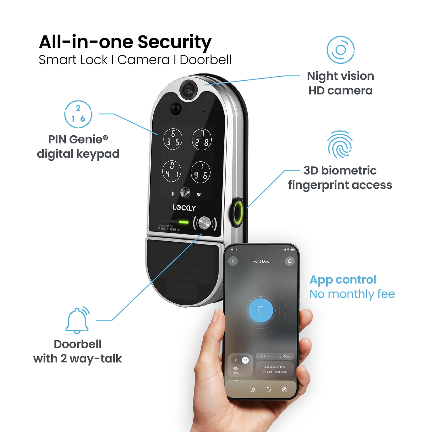 Lockly PGD798NVSN Electronic-Door-Locks - View #2