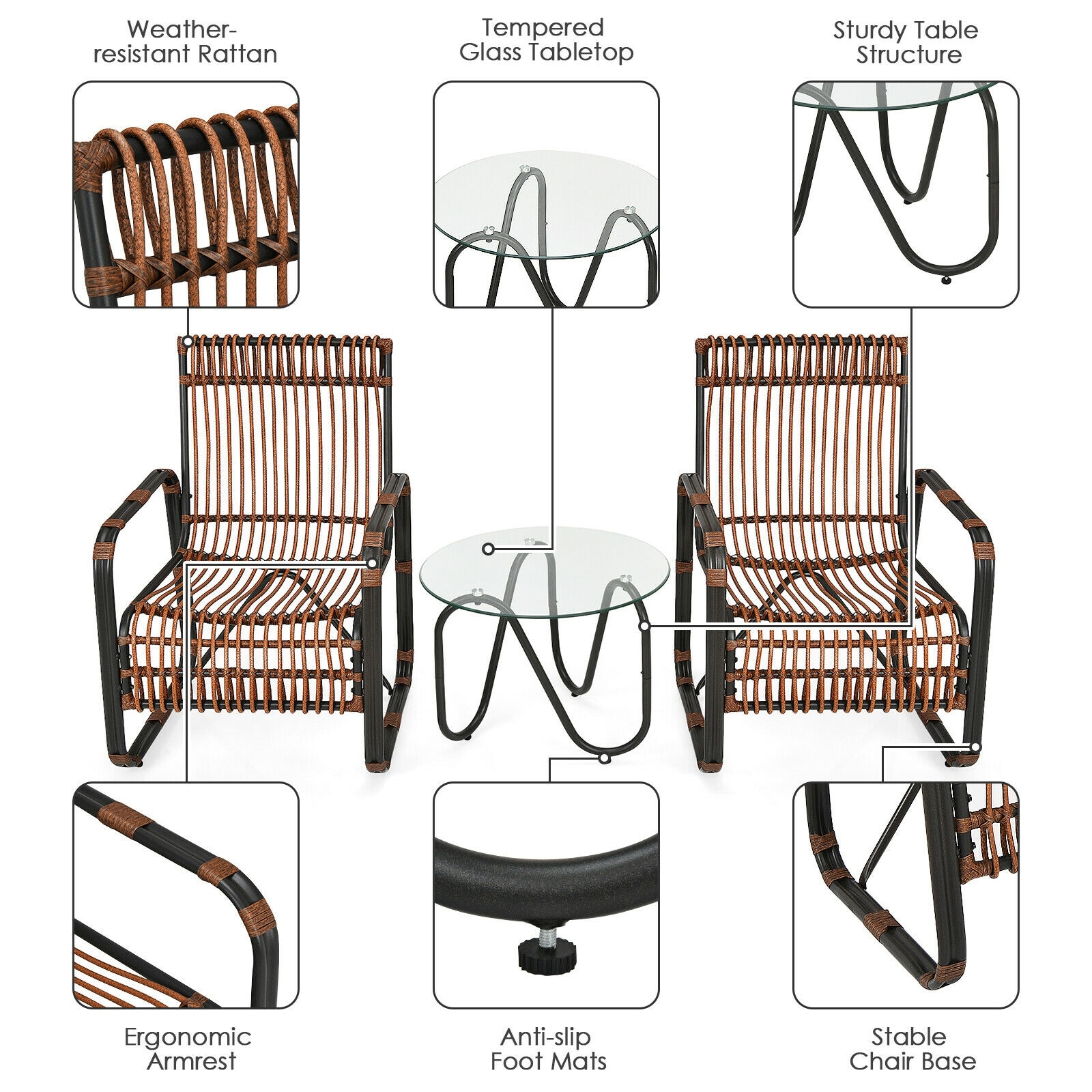 Forclover HBV-HW644 Patio-Conversation-Sets - View #5