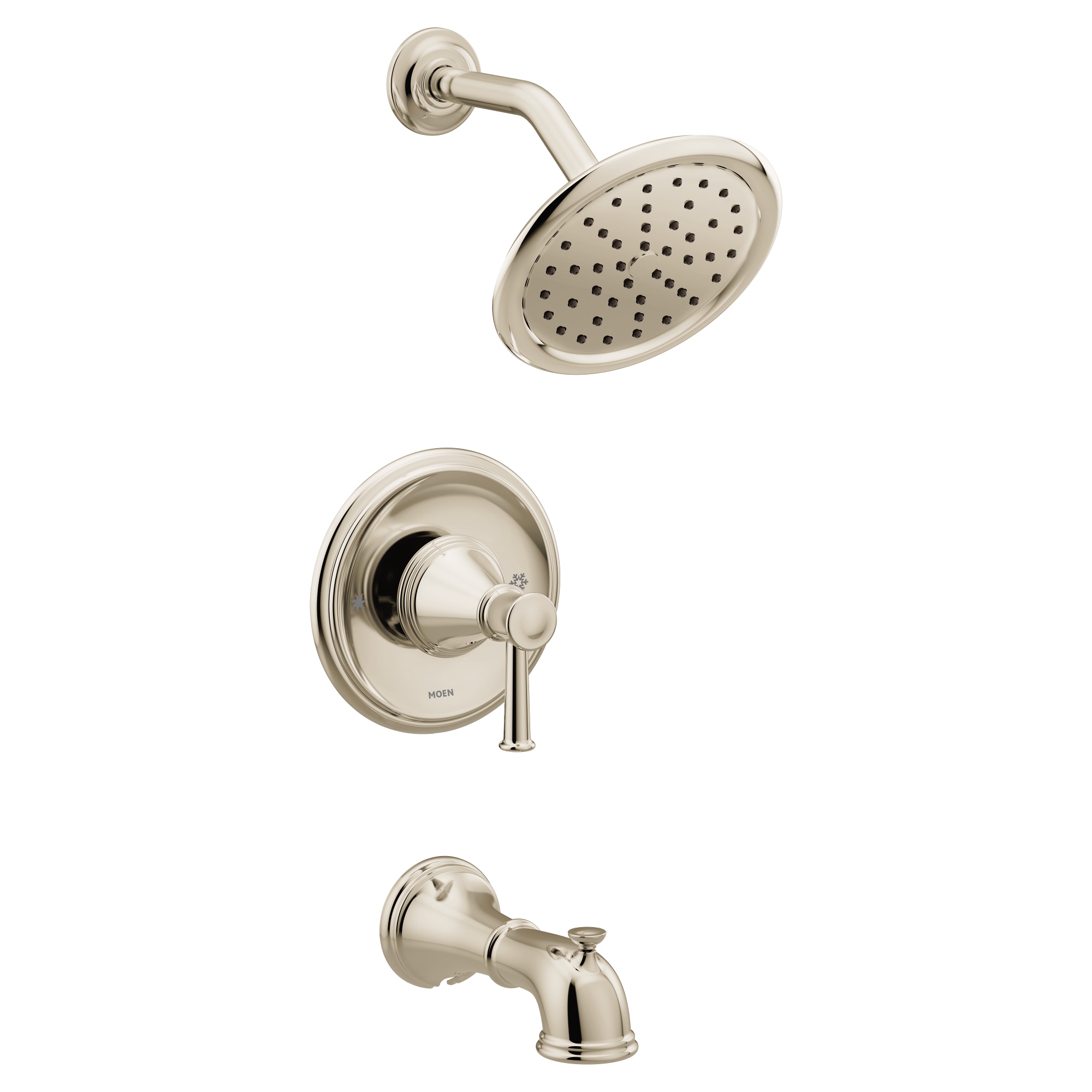 Moen T2313EPNL Belfield Polished Nickel 1-handle Single function 7-Inches Round Bathtub and shower Faucet