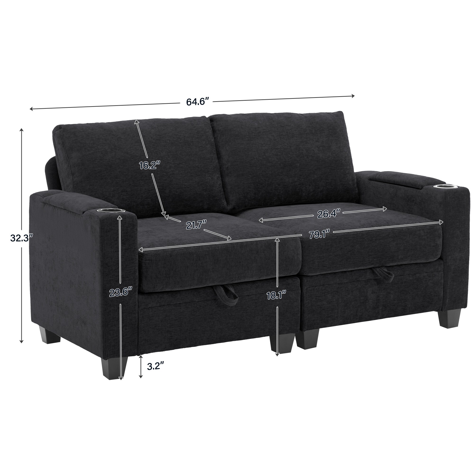 VOUA SAF-XNECW3-BL1 Sofas-Loveseats - View #8