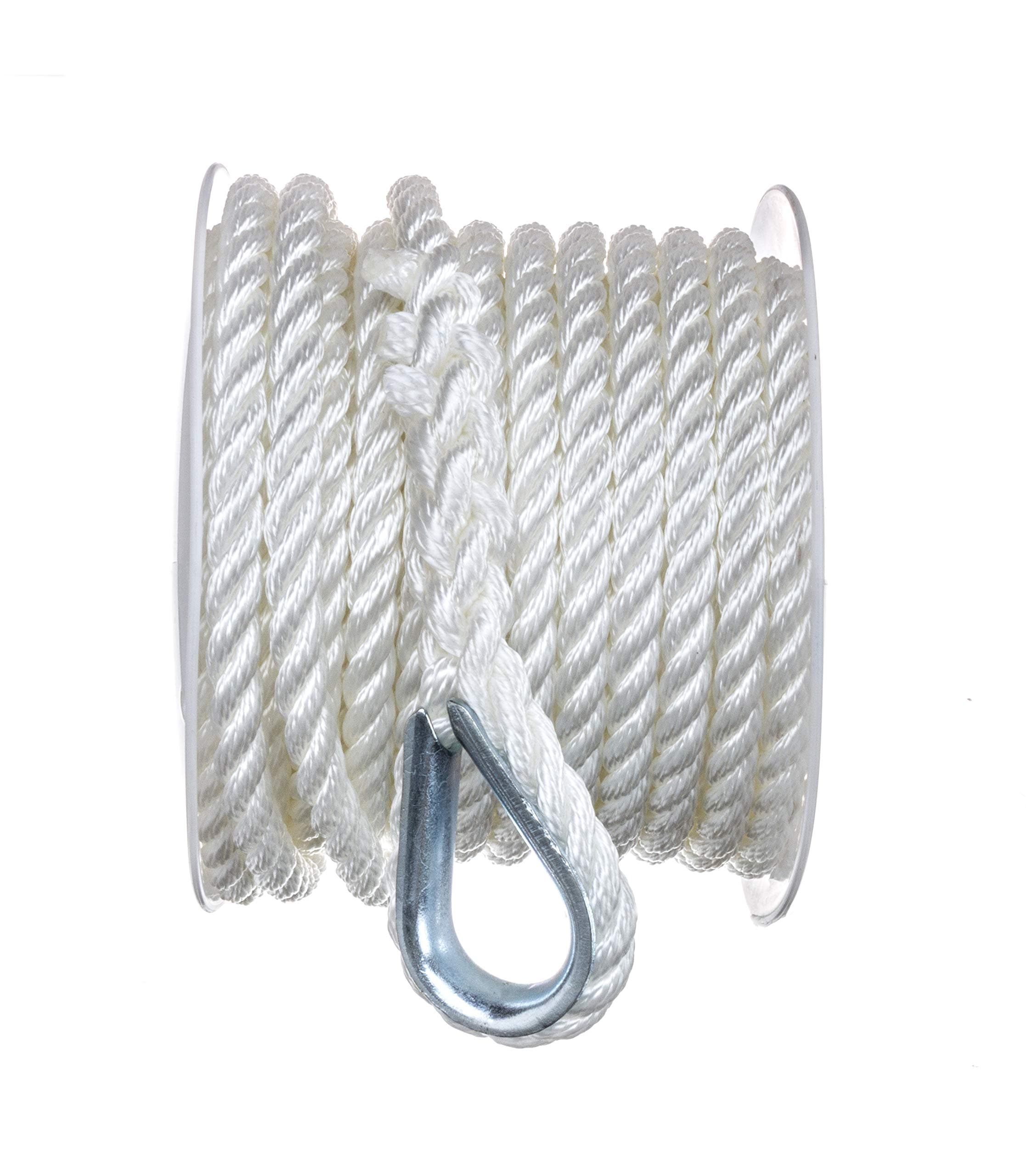 Seachoice  3/8-in x 50 ft 3-Strand Nylon Anchor Line with Spliced Thimble