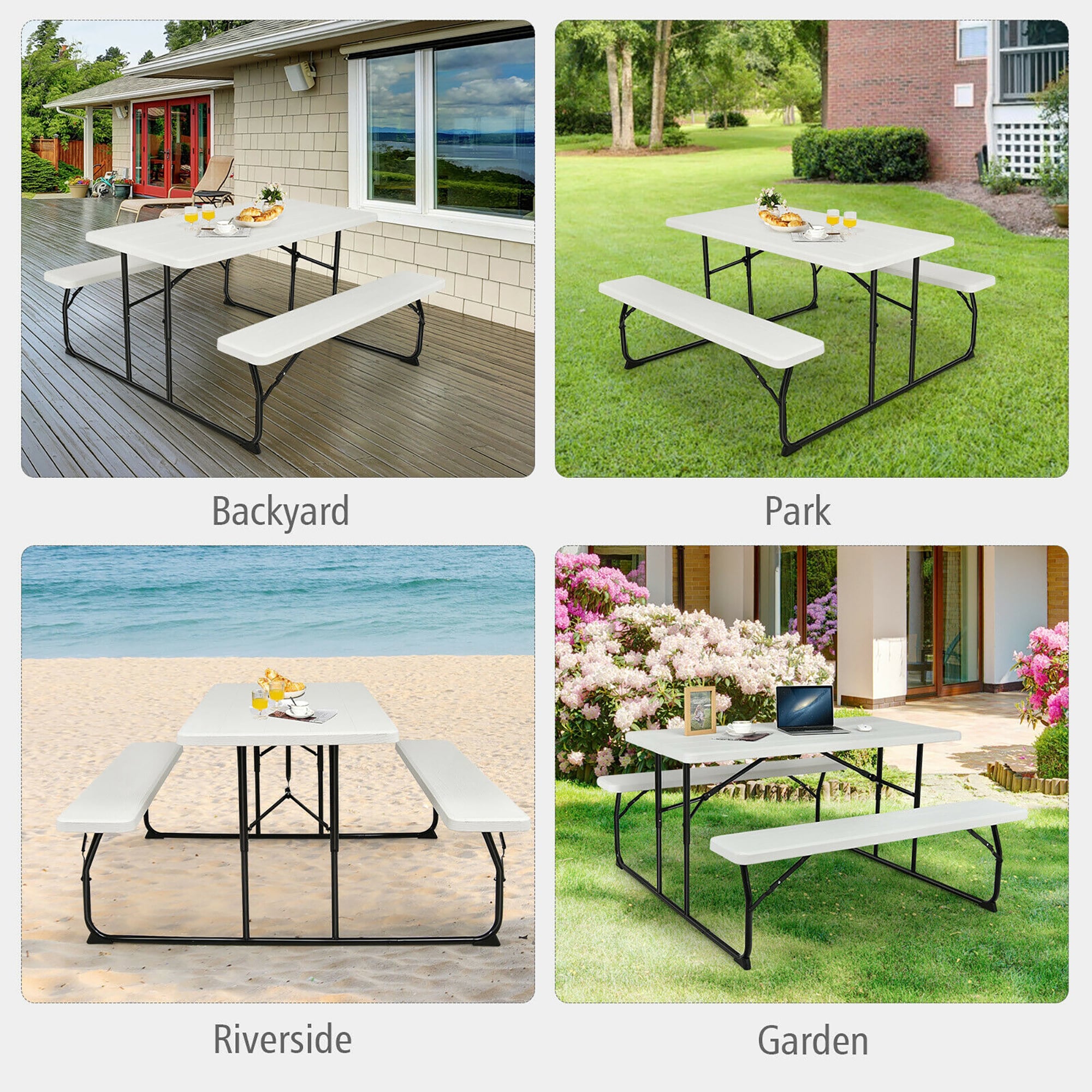 Forclover HYFW-672WH Picnic-Tables - View #6
